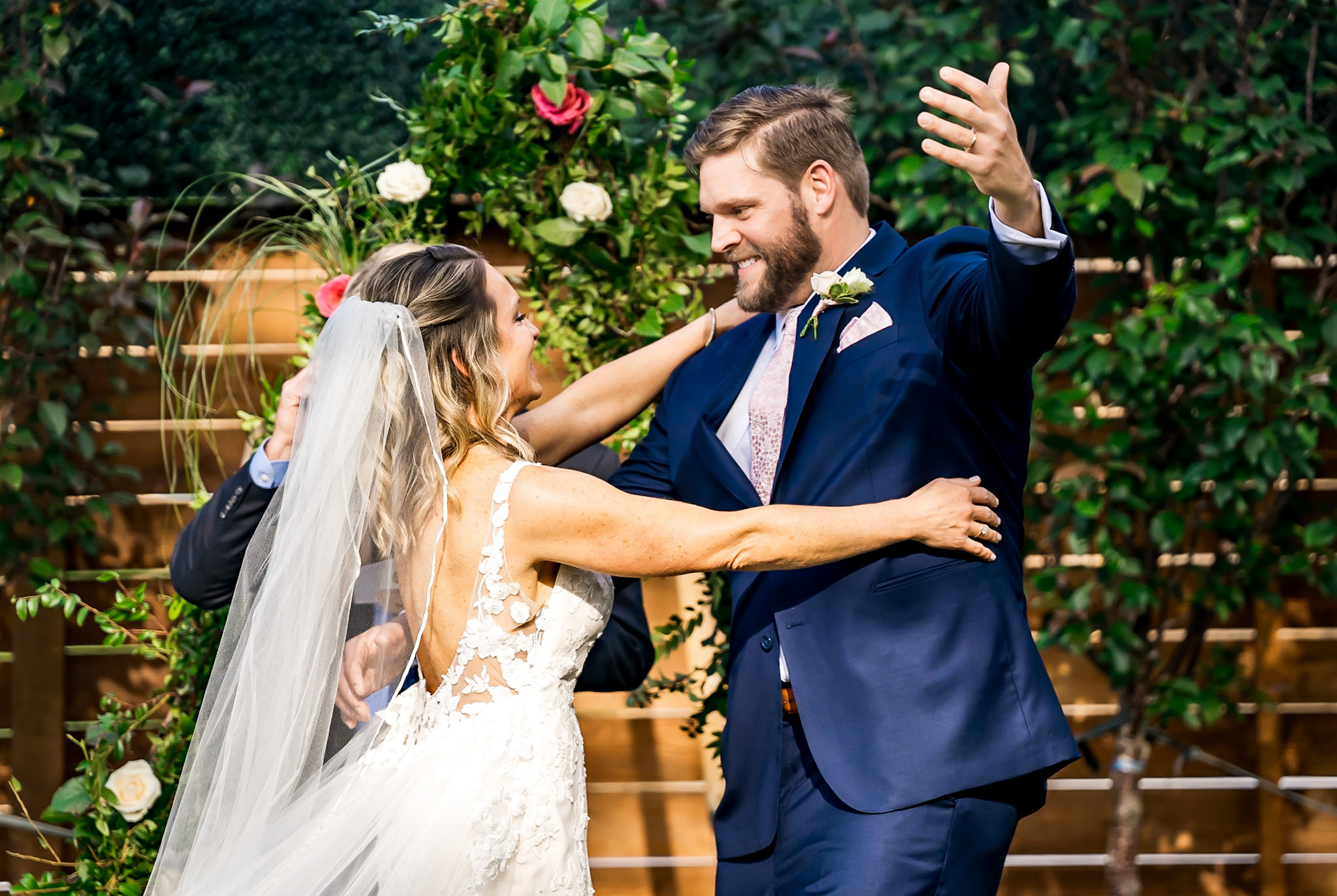 Summer wedding at Mountain Crust Pizza in Denver, CO featuring beverage burros