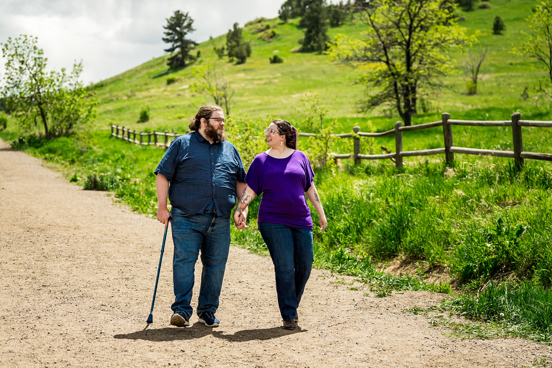 Fun, colorful engagement session at Chautauqua park in Boulder, Colorado