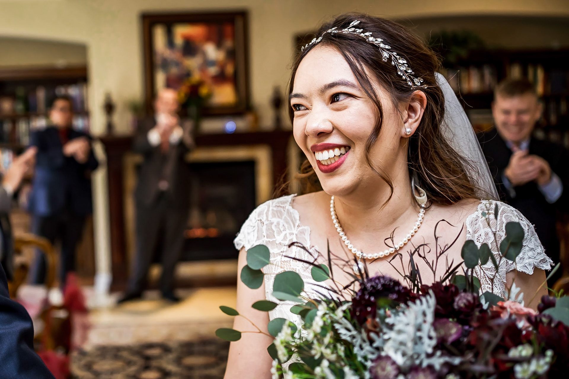 Intimate wedding photography in Denver Colorado. Small wedding in an apartment with dog, family, and friends.