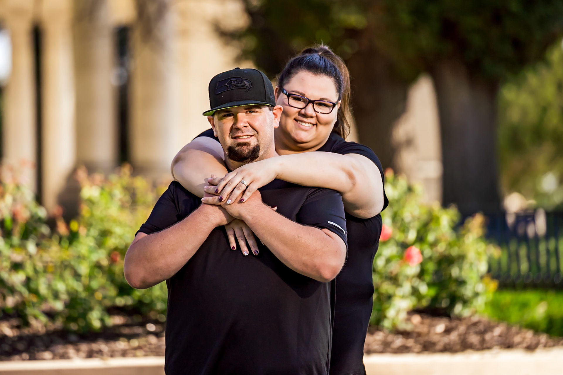 Bold, colorful ngagement session at the Denver Selfie Museum and Cheeseman Park in Denver Colorado.