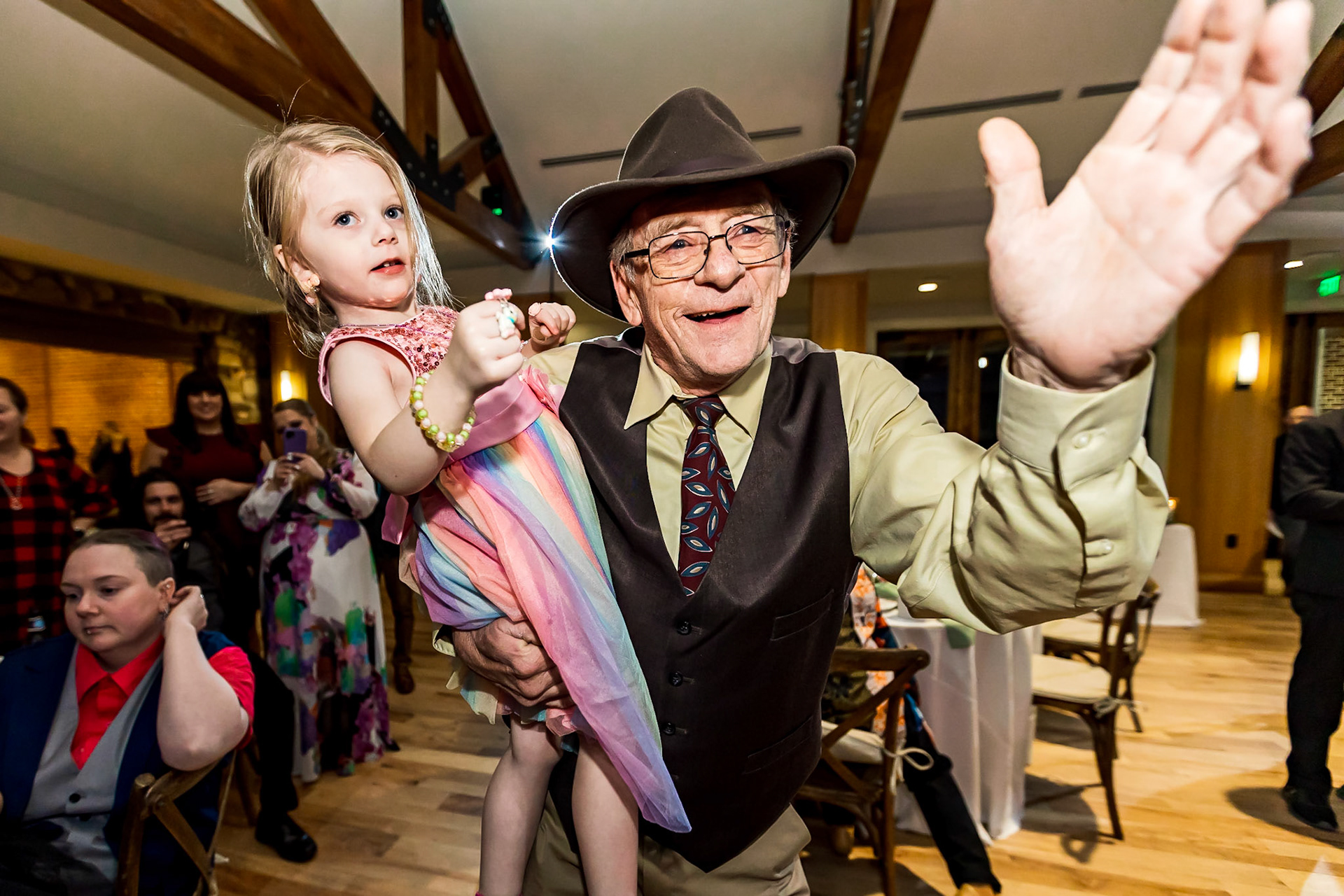 Fun, laidback wedding with a live band at the Highlands Ranch Mansion in Colorado