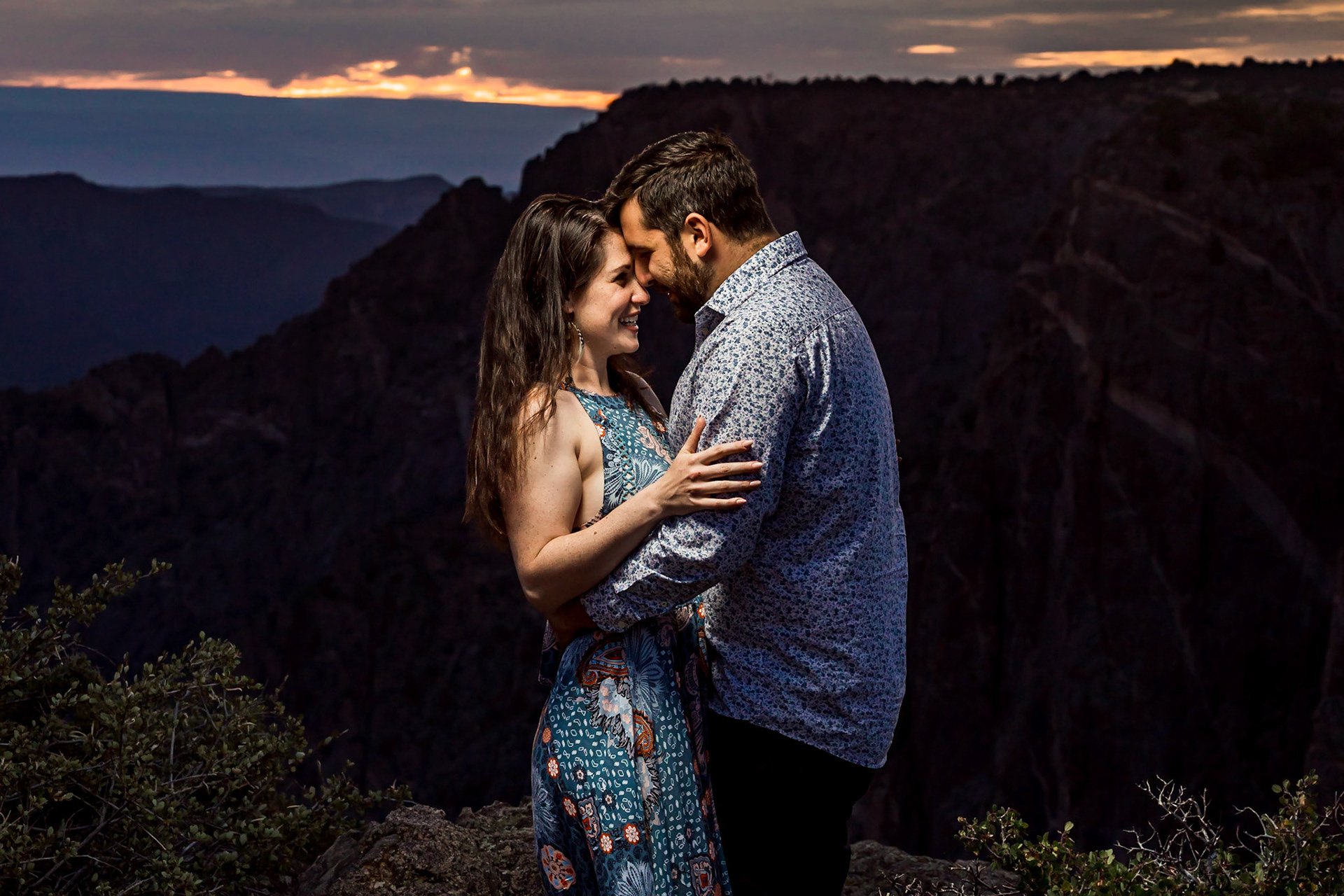 Fun, chill, adventurous engagement portrait session at Black Canyon of the Gunnison National Park in Colorado.