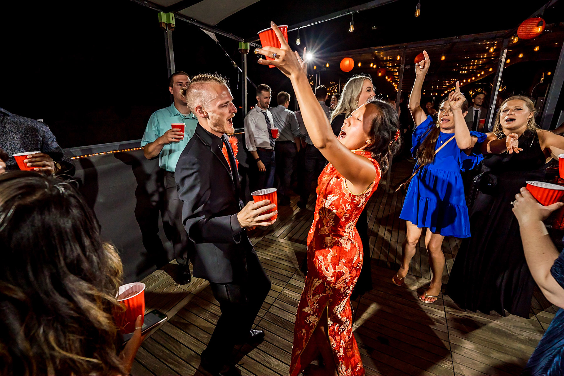 Bold, vibrant, and fun wedding at Sy Mary's Glacier and the Metlo Hotel in Denver, Colorado with a huskey ring bearer