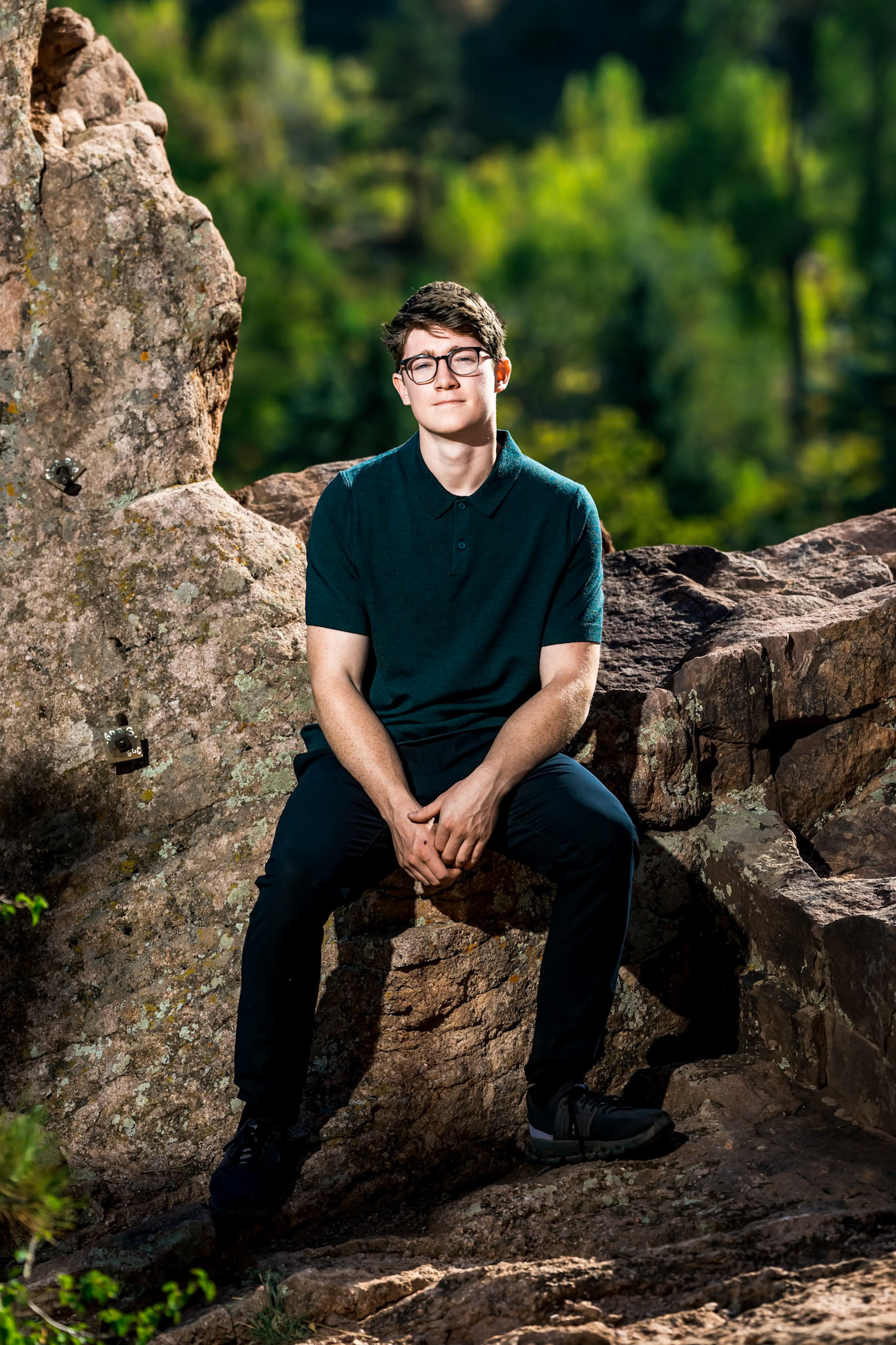 High school senior portraits for a rock-climber in Boulder, Colorado