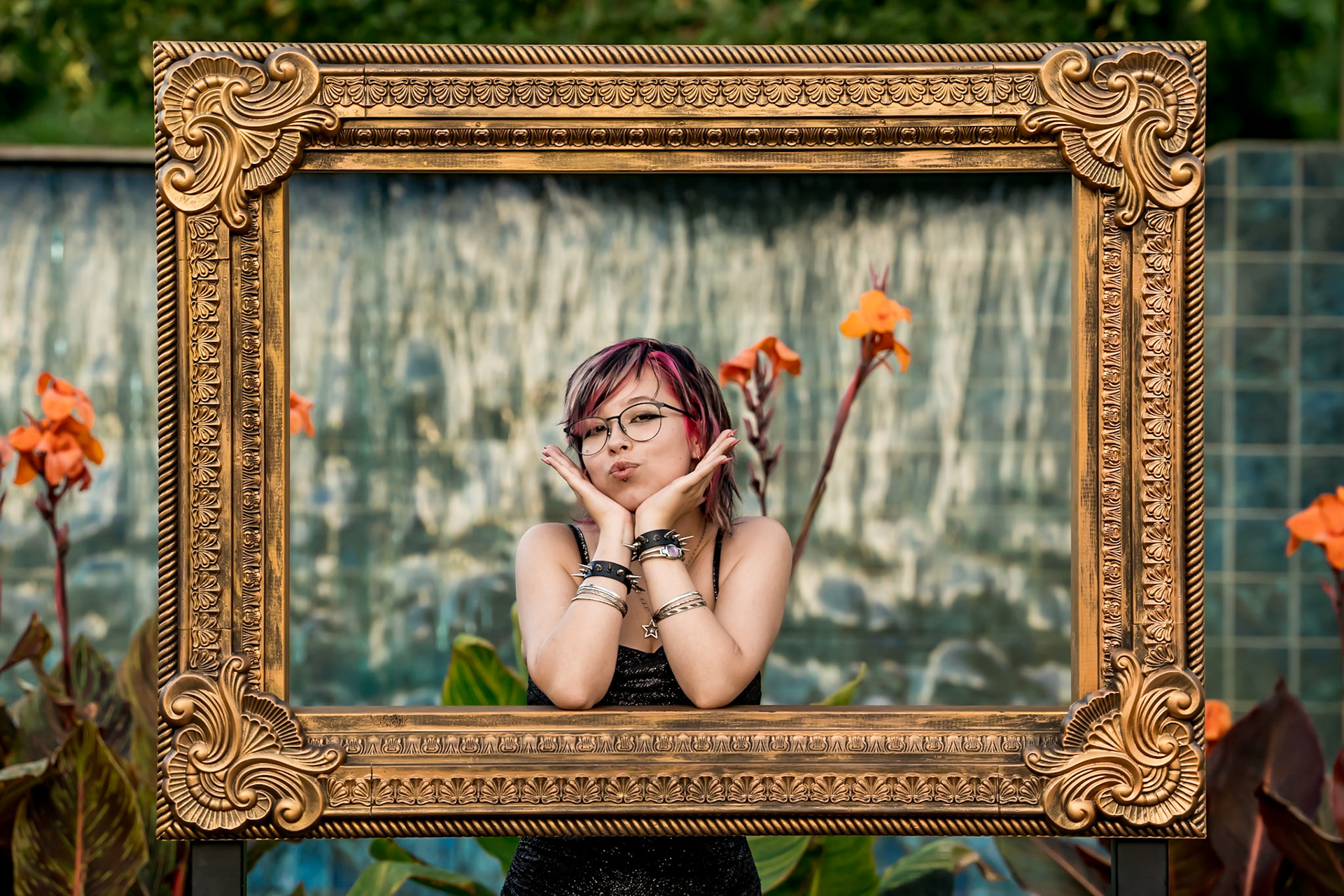 Edgy high school senior portraits at Denver Botanic Gardens