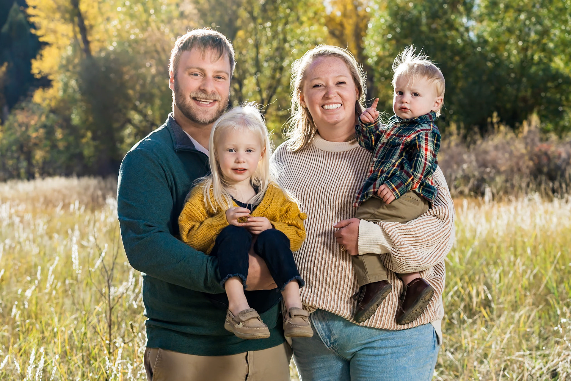 Fun, colorful, autumn family portraits at Lair o the Bear in Colorado by Bonnie Photo