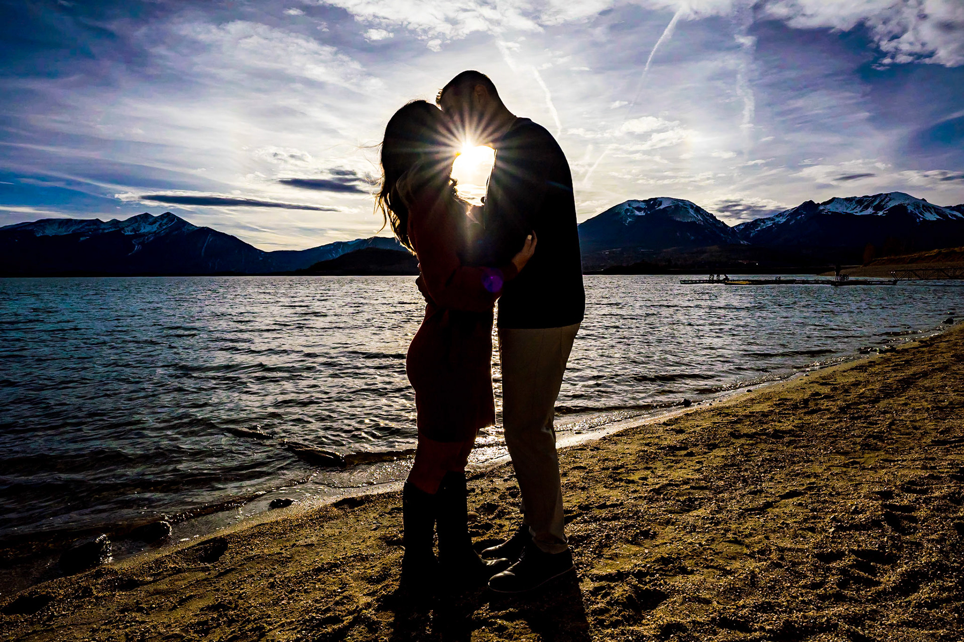 Fun, chill engagement session in Breckenridge, Colorado. Portraits at Dillon Reservoir and Sapphire Point