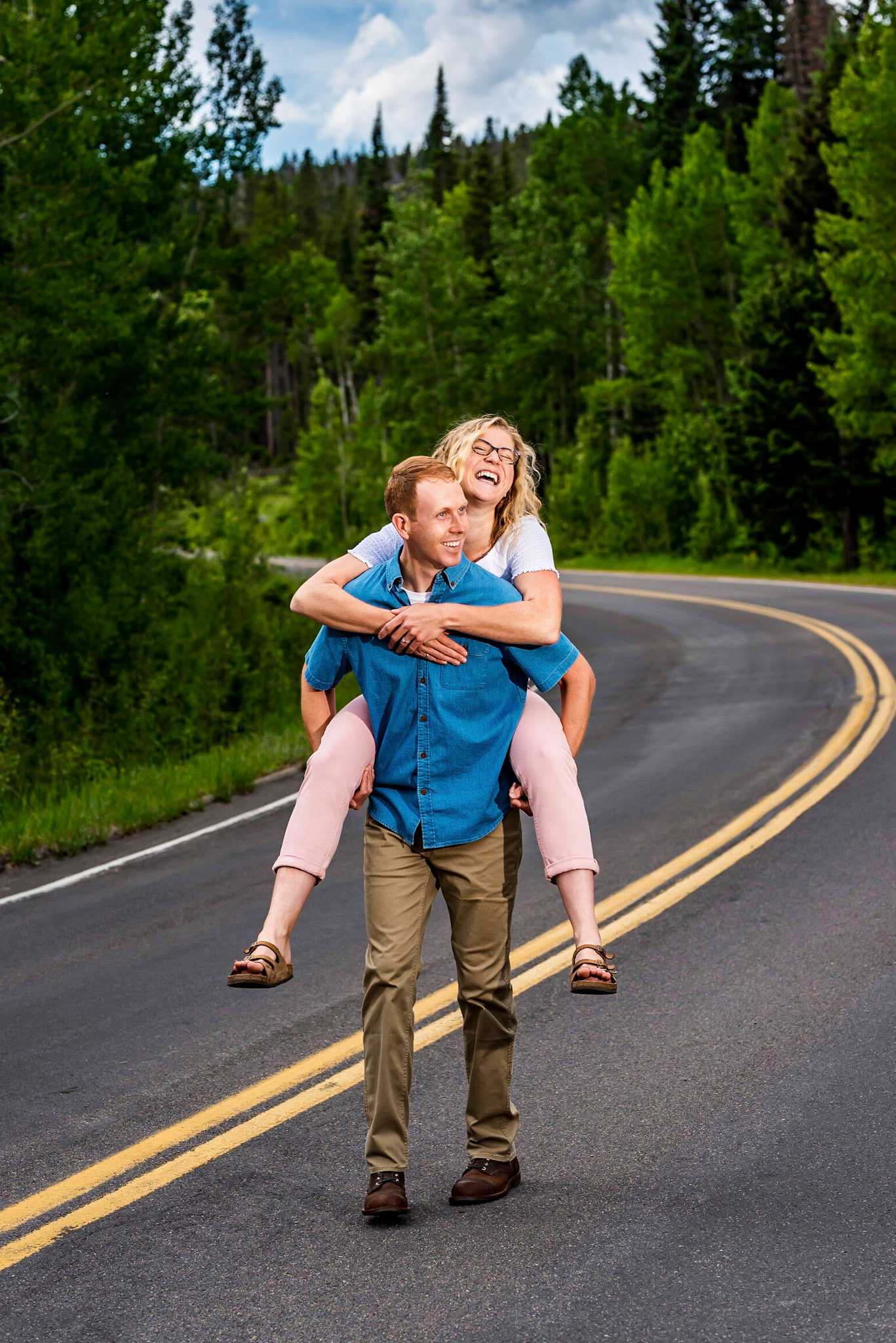 Fun, chill engagement photography session in Rocky Mountain National Park, CO
