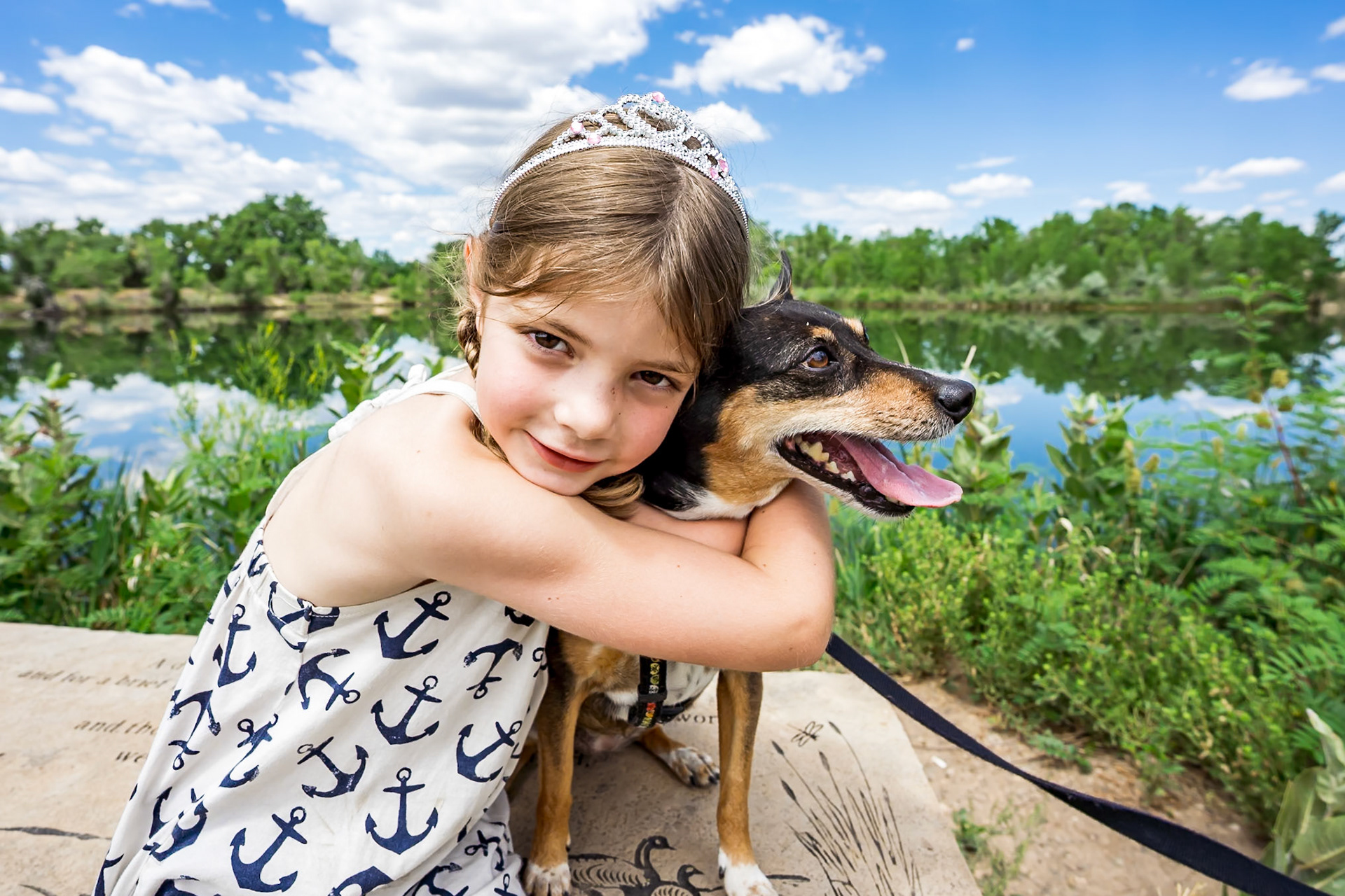Summer family portrait session with dog in Fort Collins, Colorado
