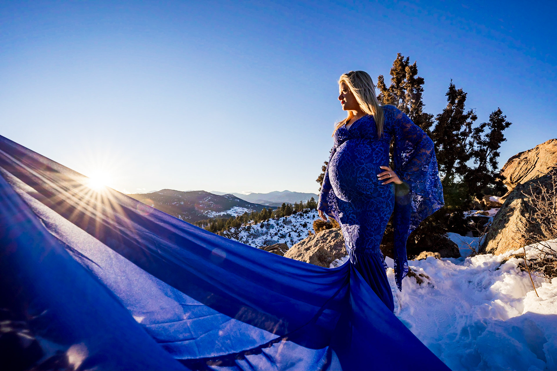 Fun, colorfuf maternity session at Mt Falcon in Morrison, Colorado.