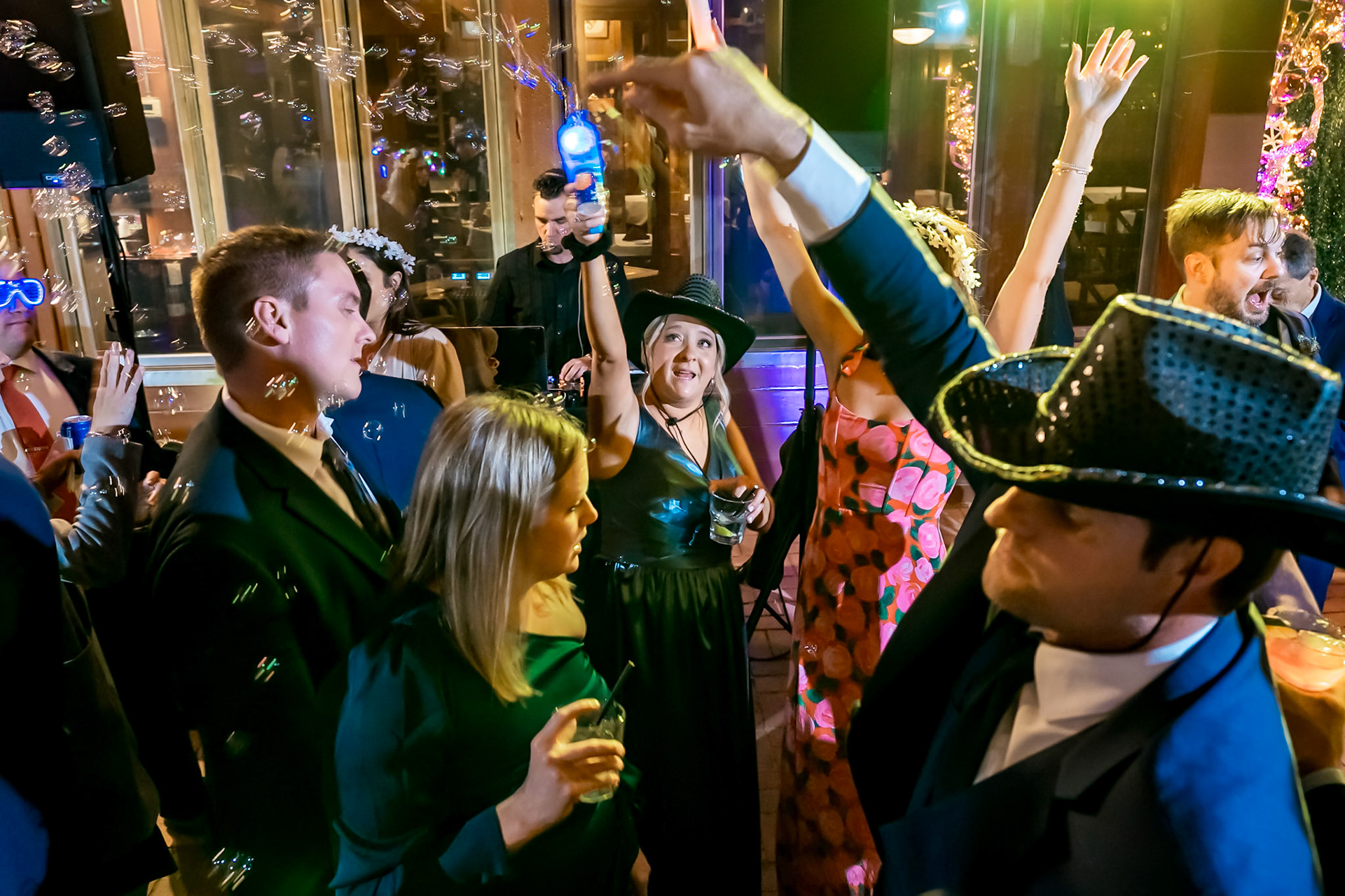 Wedding with rainbows, birds of prey, and an epic dance party at The Fort in Morrison, CO