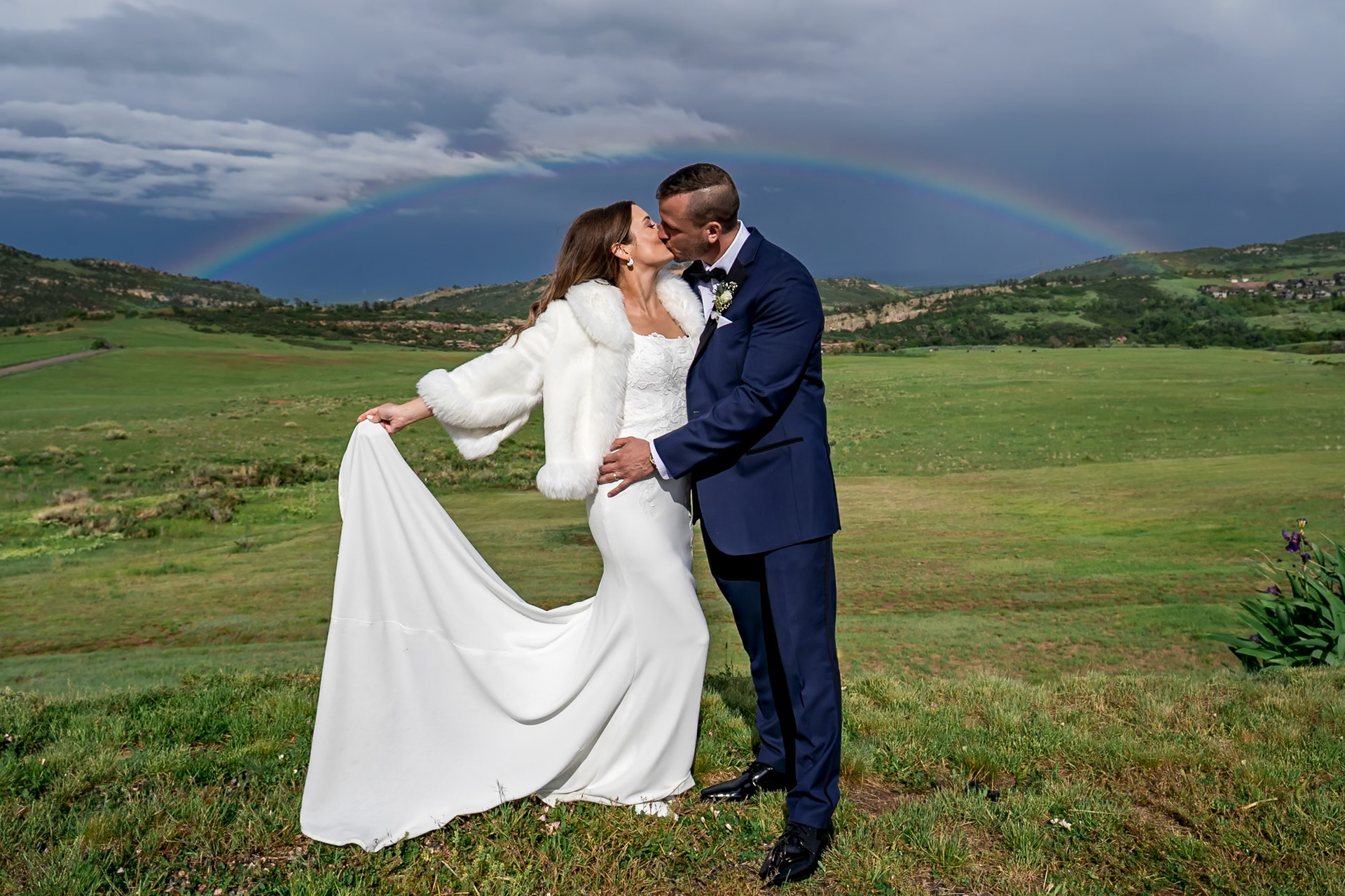 Wedding with rainbows, birds of prey, and an epic dance party at The Fort in Morrison, CO