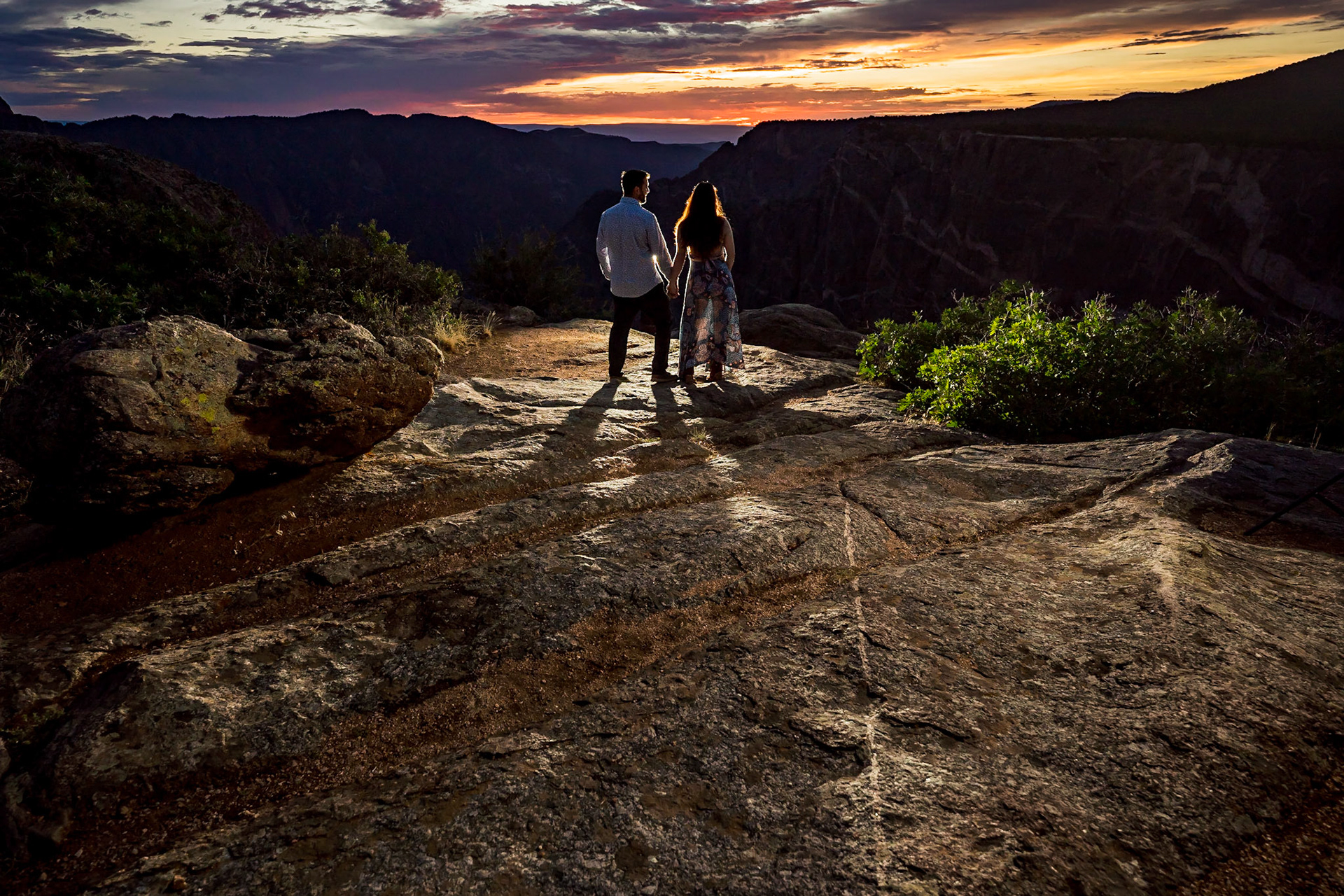 Fun, chill, adventurous engagement portrait session at Black Canyon of the Gunnison National Park in Colorado.