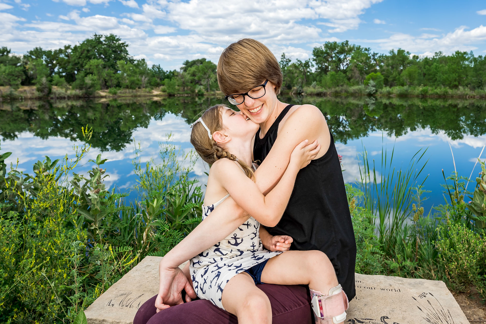 Summer family portrait session with dog in Fort Collins, Colorado