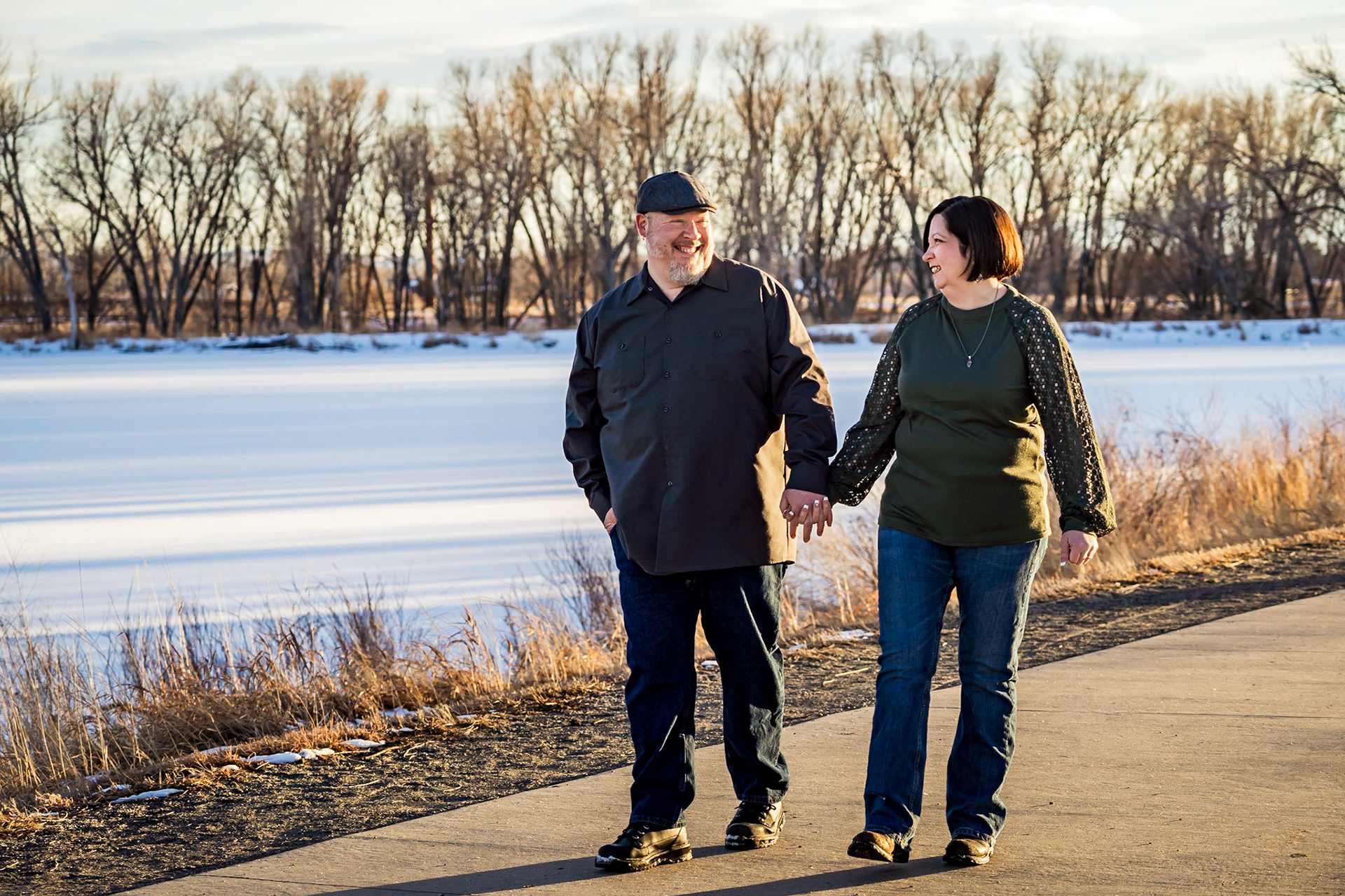 Fun, colorful winter engagement session in Longmont, CO