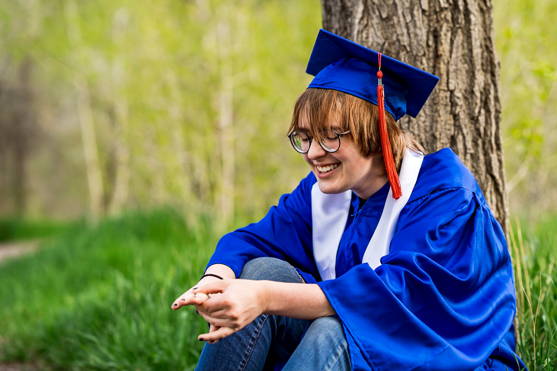 Senior portraits at Lair O the Bear in Jefferson County, Colorado