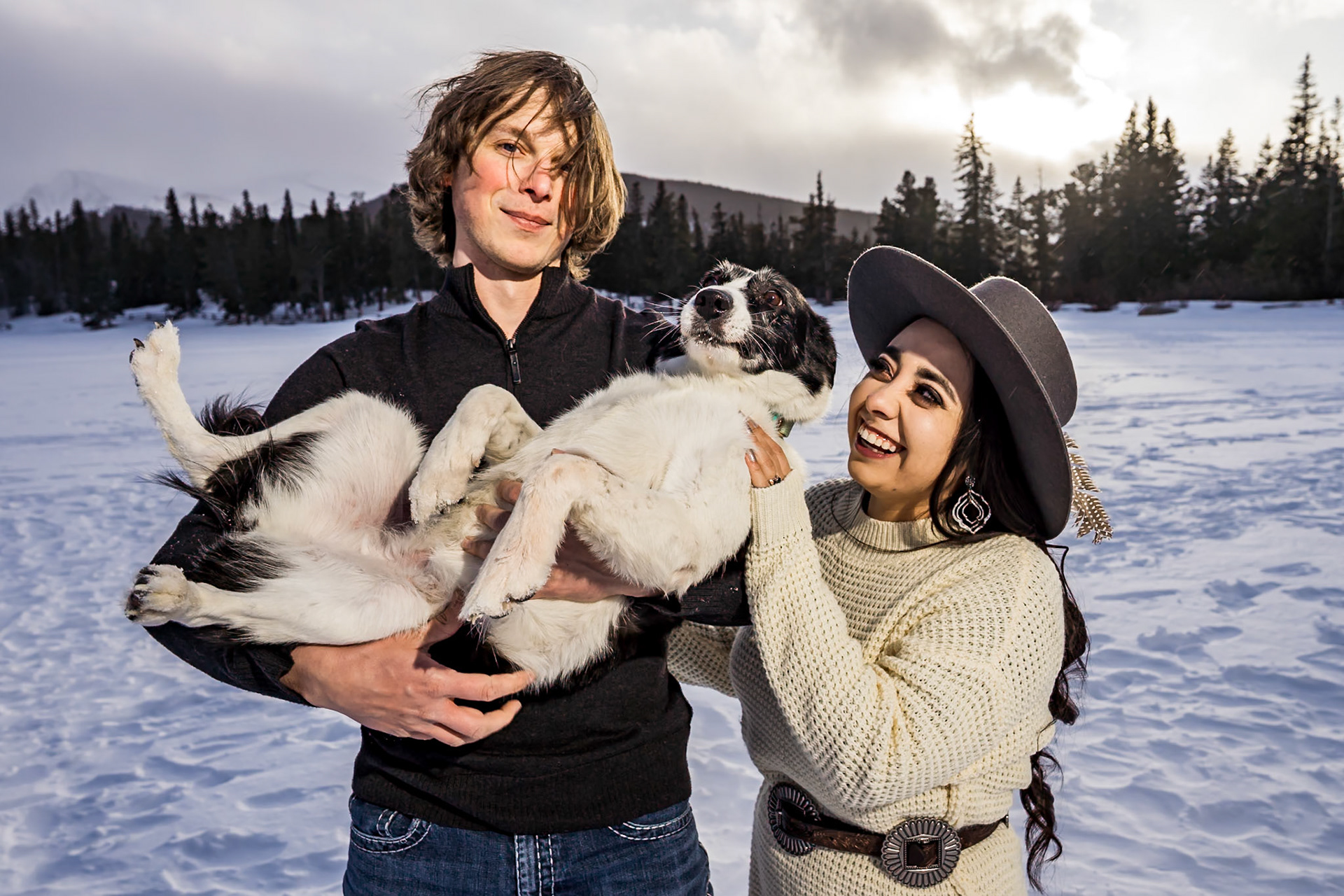 Fun, chill engagement session at Echo Lake in Evergreen, Colorado