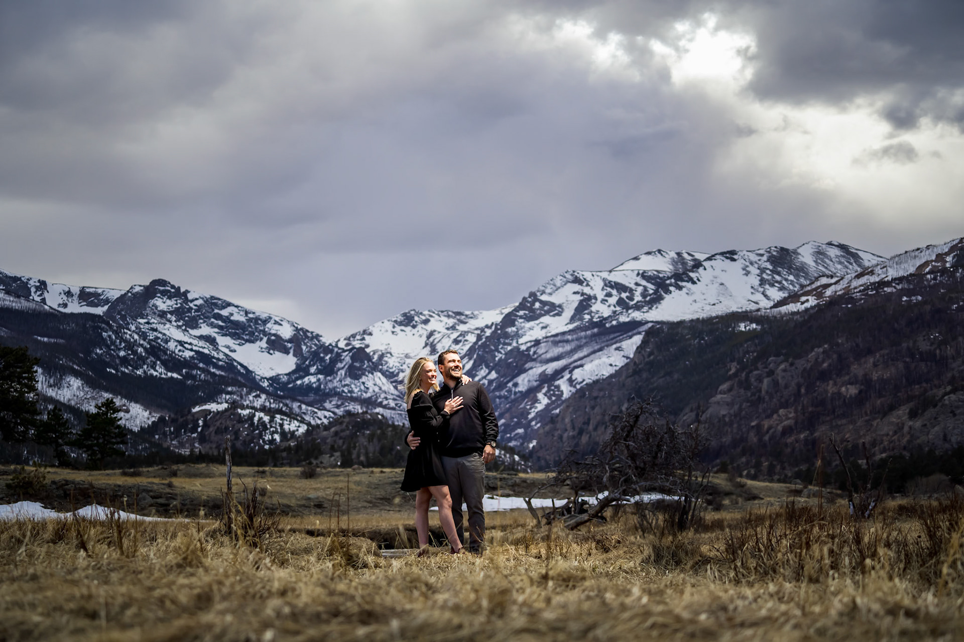 Surpise engagement proposal in Rocky Mountian National Park, Colorado. She said yes!
