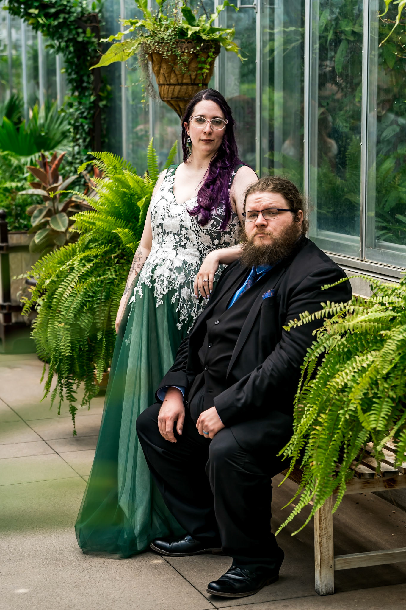 Colorful summer wedding at the solarium in Denver Botanic Gardens with a Lord of the Rings theme