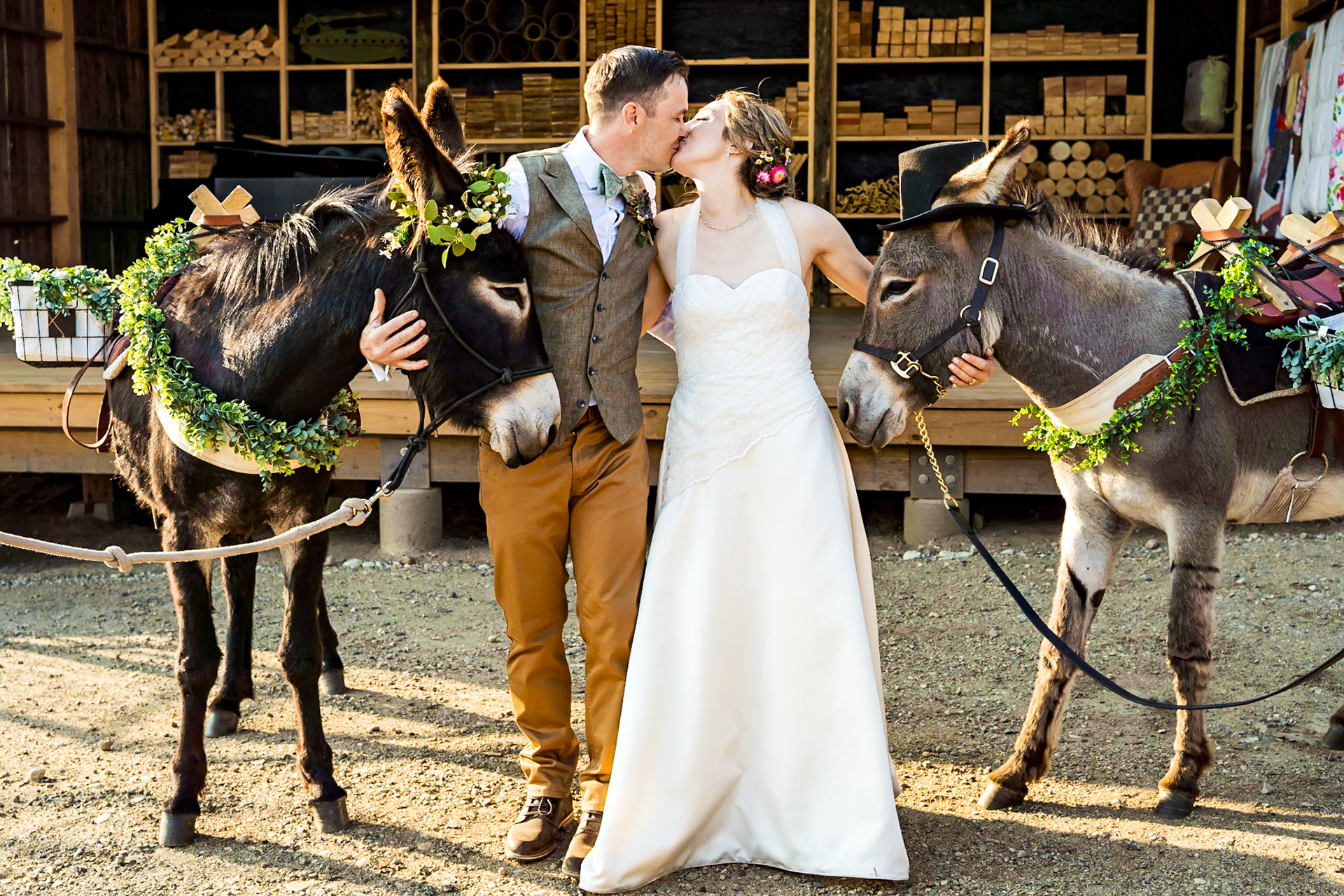 Wildflower themed wedding in Leadville Colorado. Reception at FREIGHT. Colorful nighttime portraits. Rocky Mountain Beverage Burros.