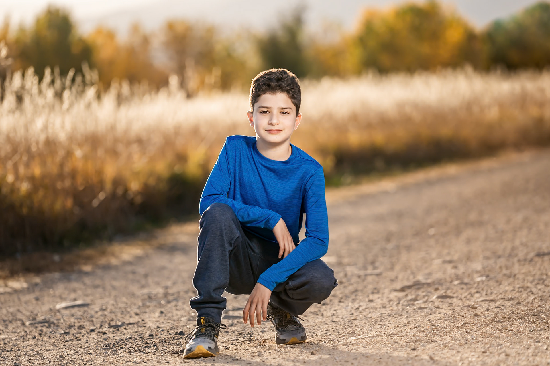 Headshots for a young boy at Coot Lake in Boulder