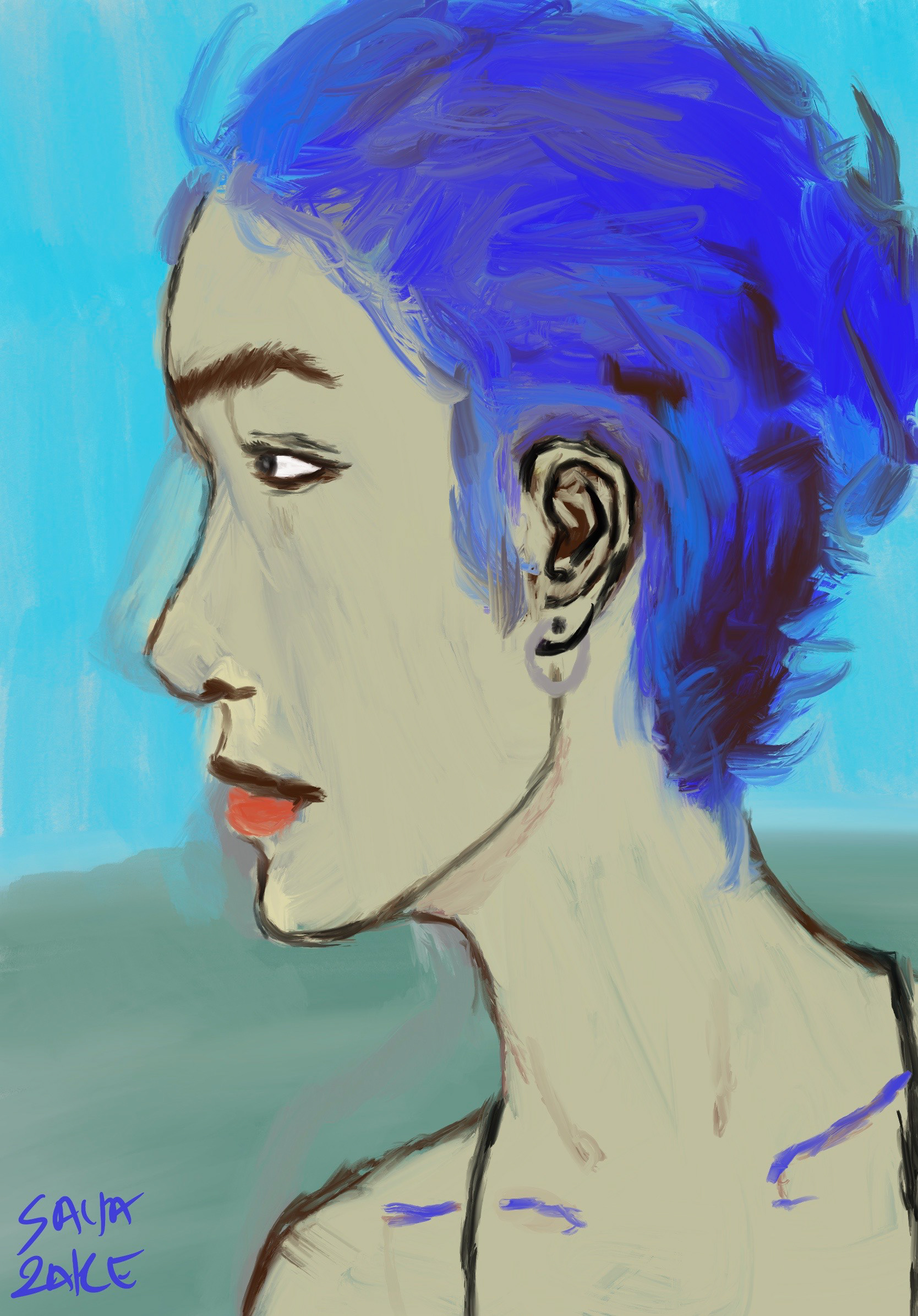 "Blue Haired Beauty"