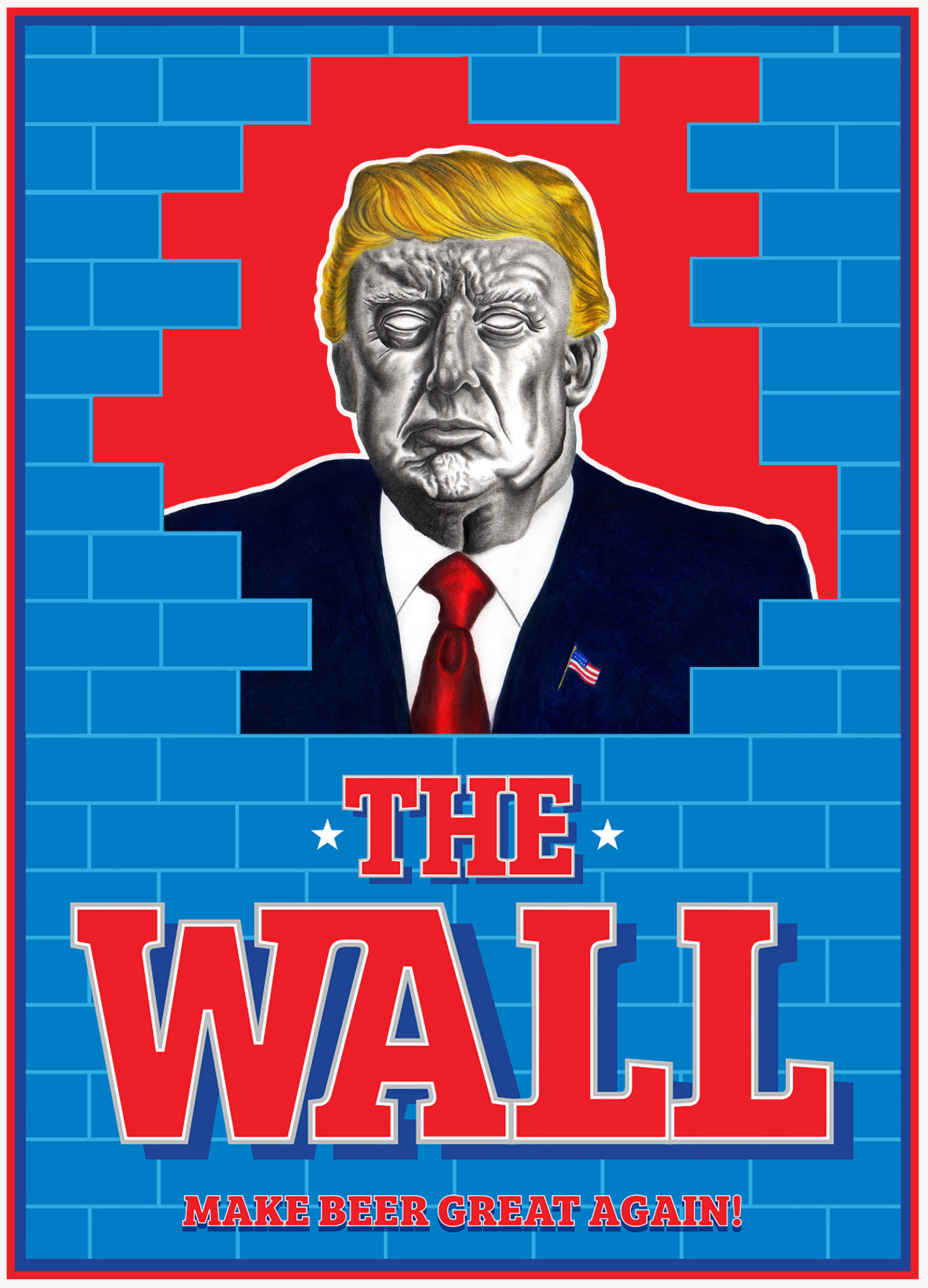 Parody Beer Label Illustration