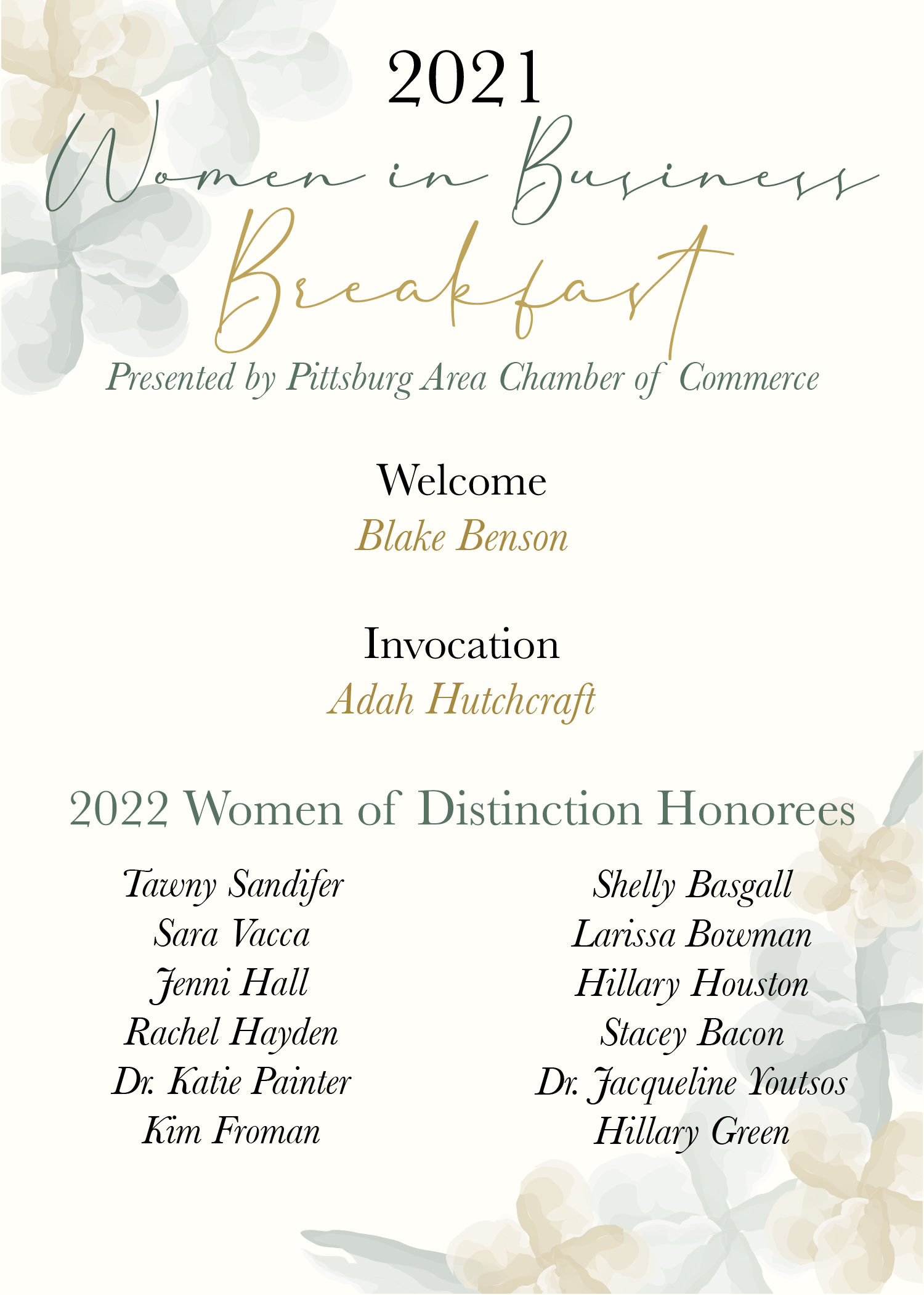 women in business breakfast program front