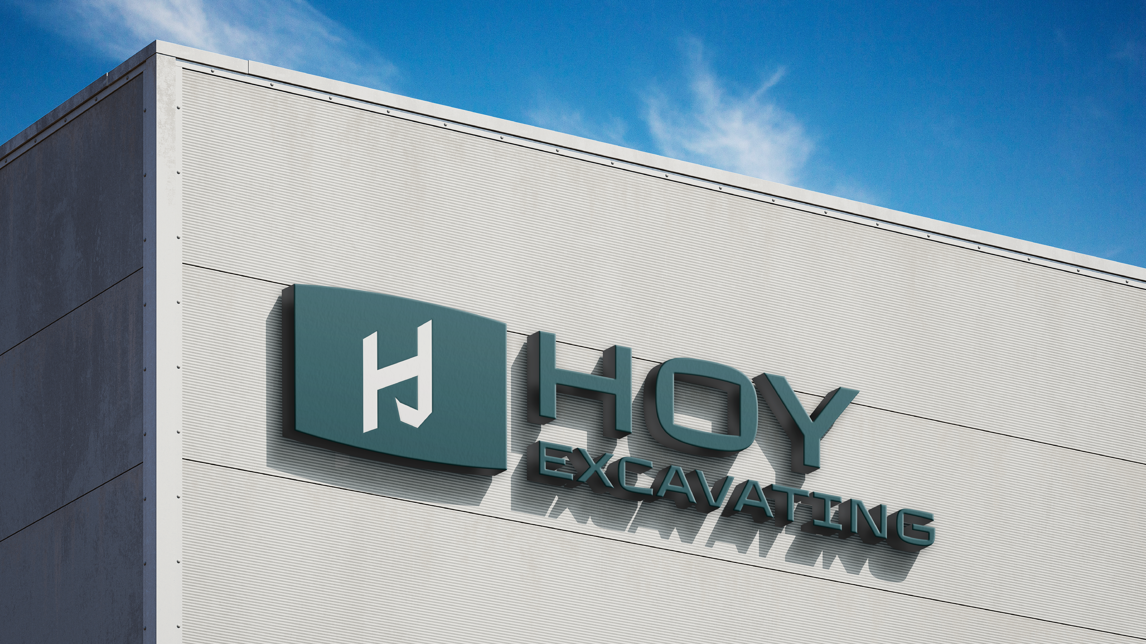 Hoy Excavating Building Logo