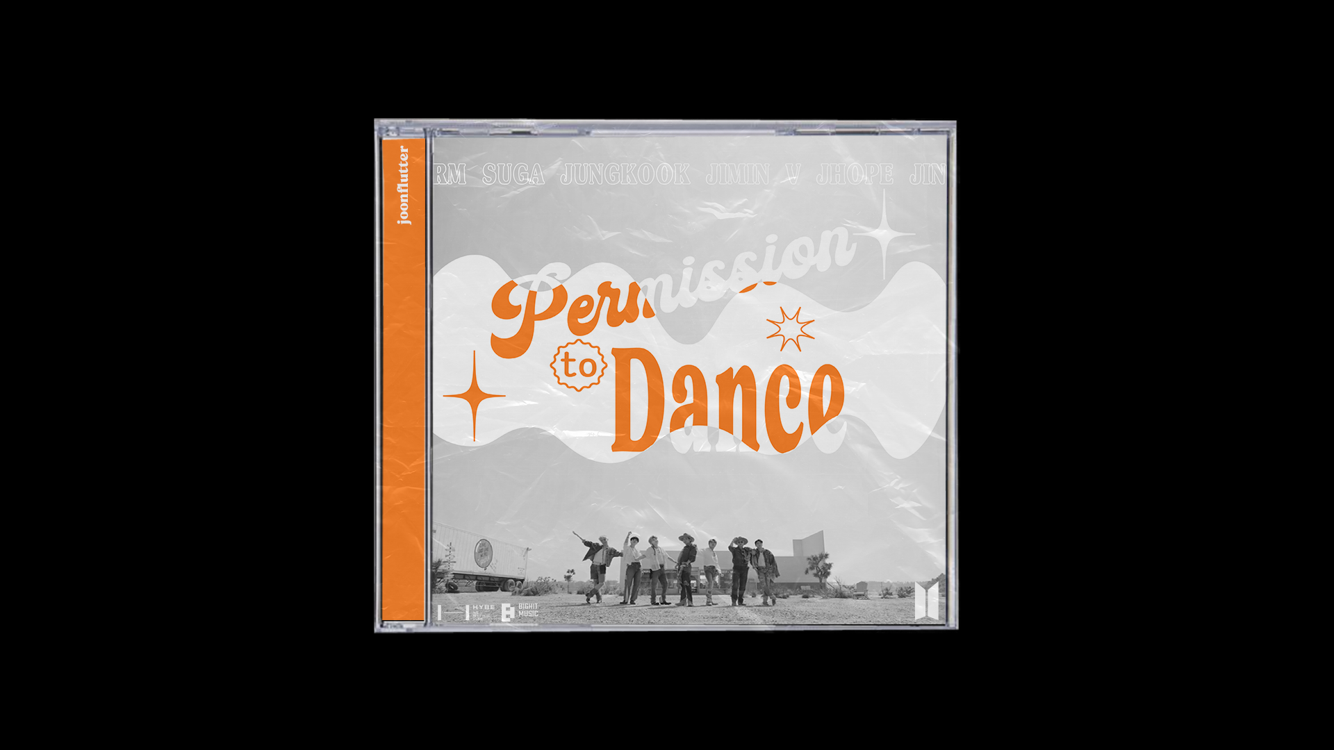 bts permission to dance cover in jewel case