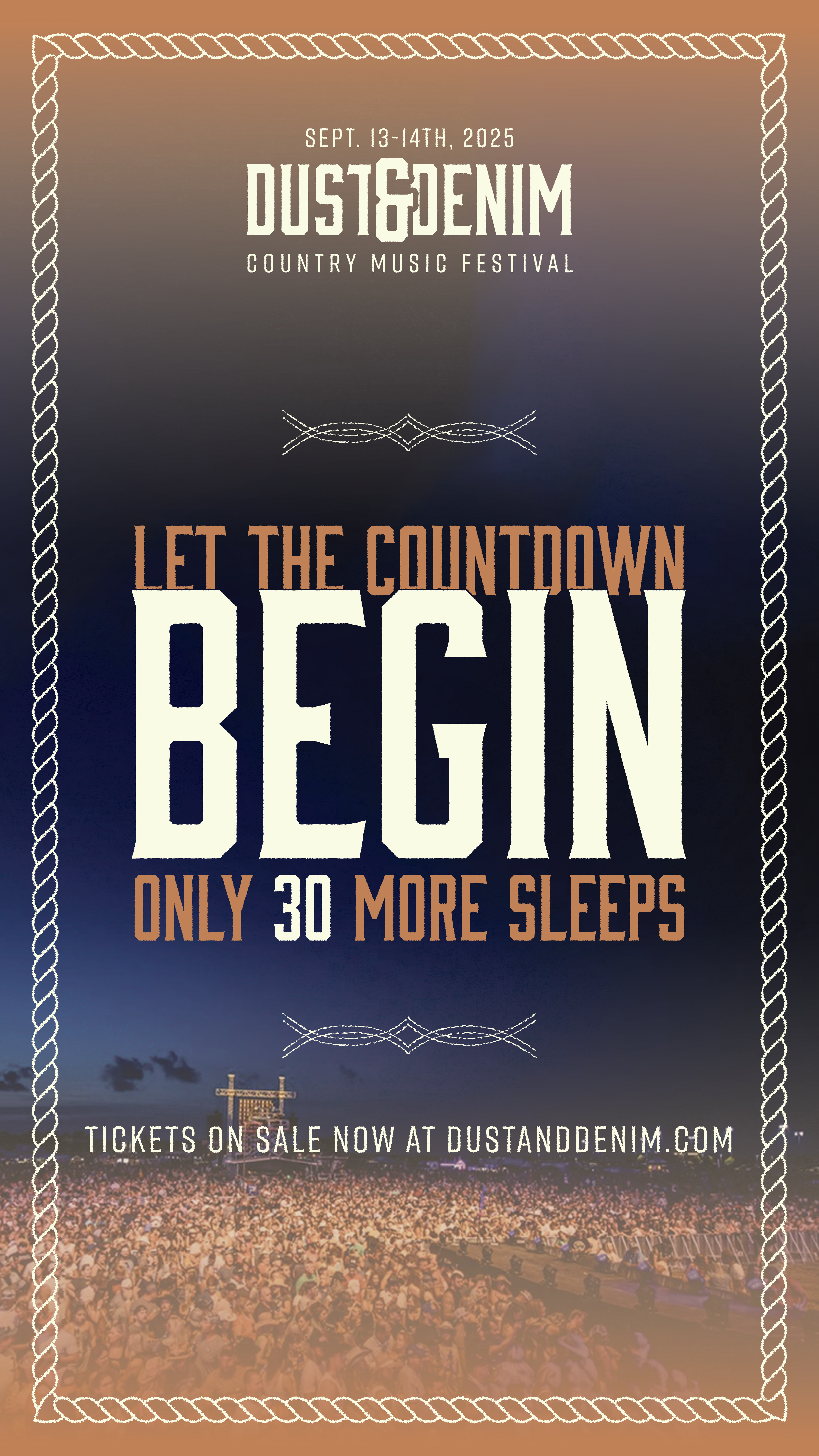 Dust and Denim Countdown #1, 2025, Instagram story, 1080 x 1920 px