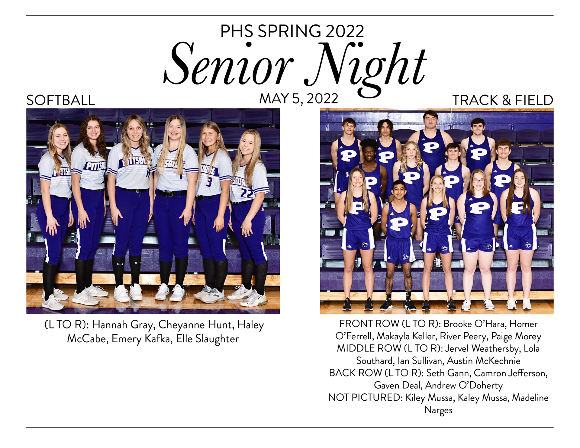 pittsburg spring senior night flyer #3