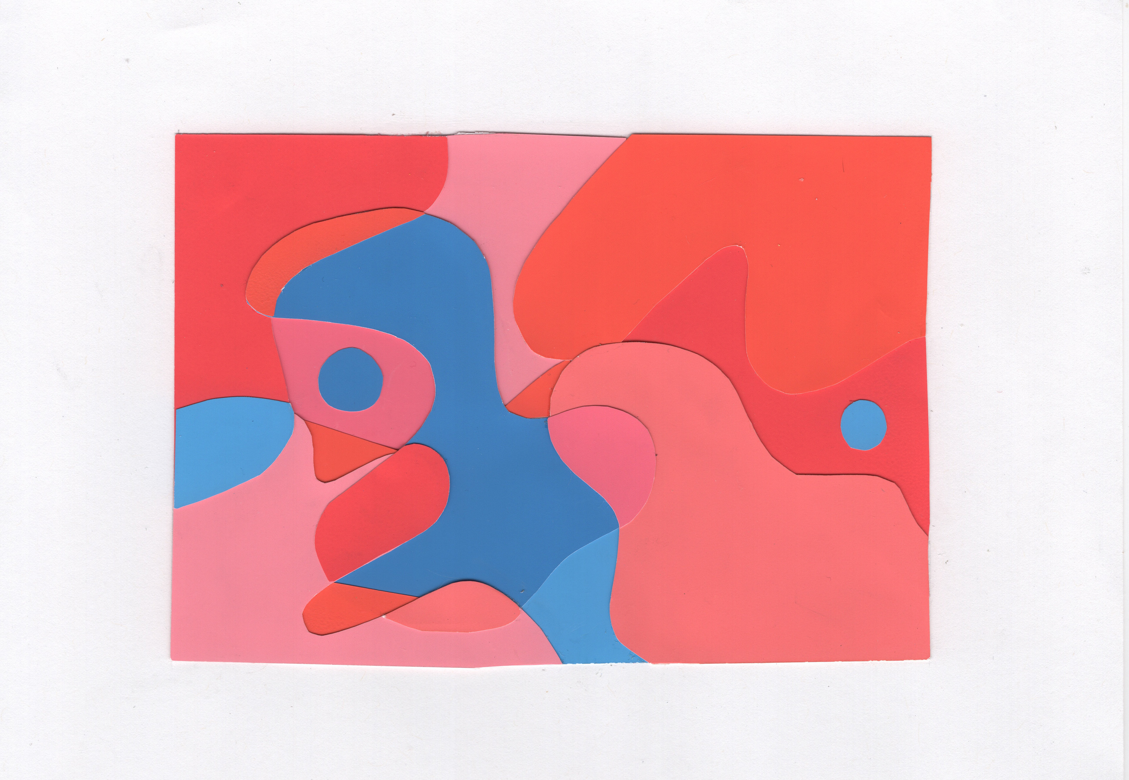 Color & Context (ARTS 1929C), Hue, Value, Saturation Study, 2023, collage, cut paper on cardstock, 8.5 x 5.5 in