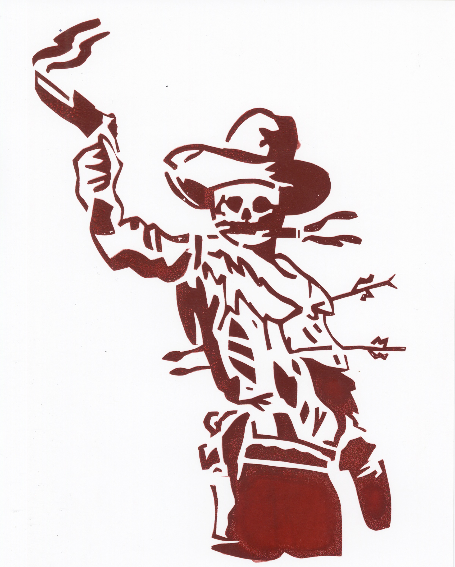 "Gunslinger", 2026, screenprint, 8 x 10 in.