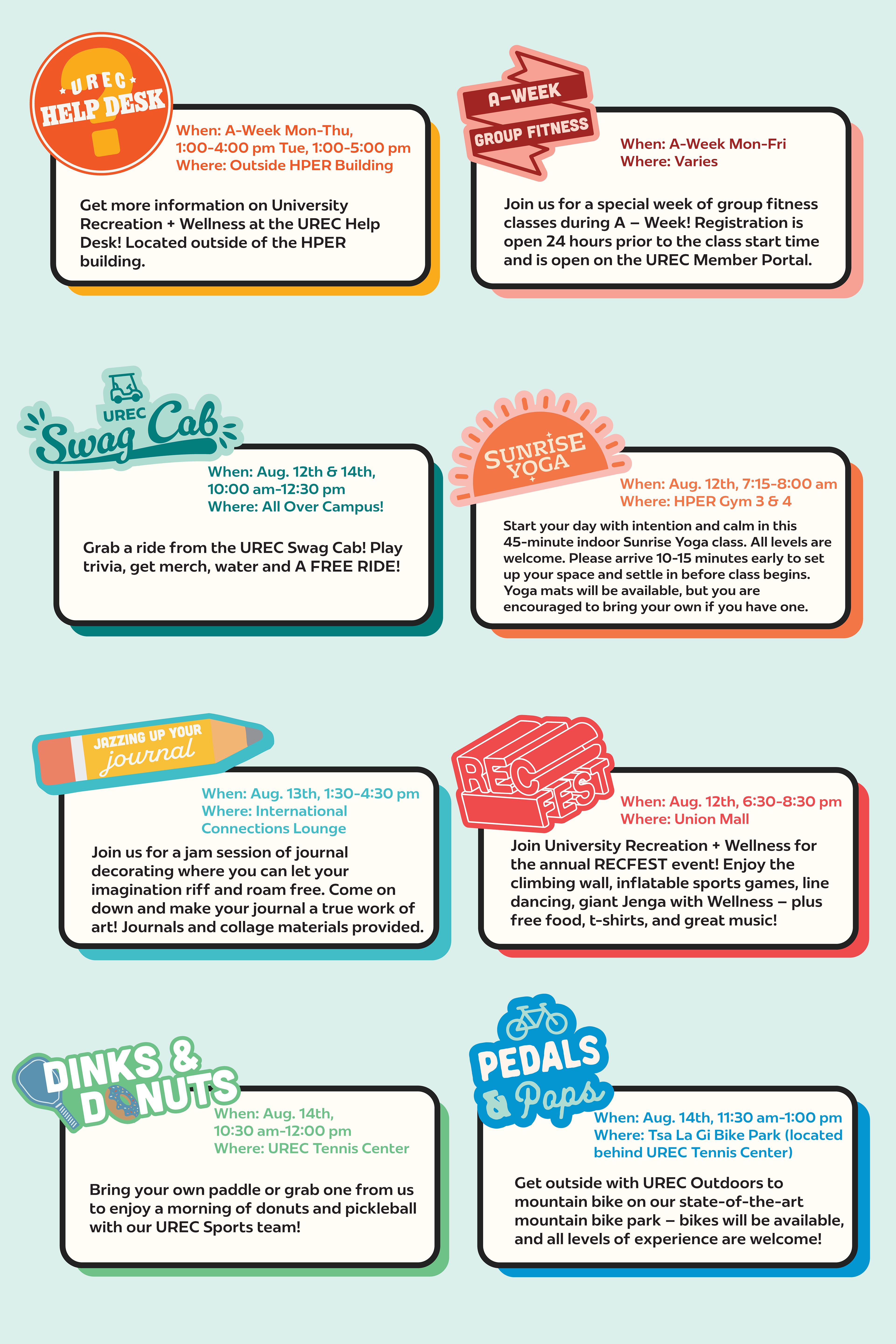 A-Week Events Schedule, 2025, poster, 24 x 36 in.