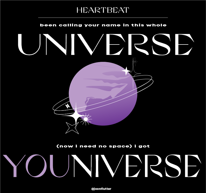 heartbeat by bts lyric graphic