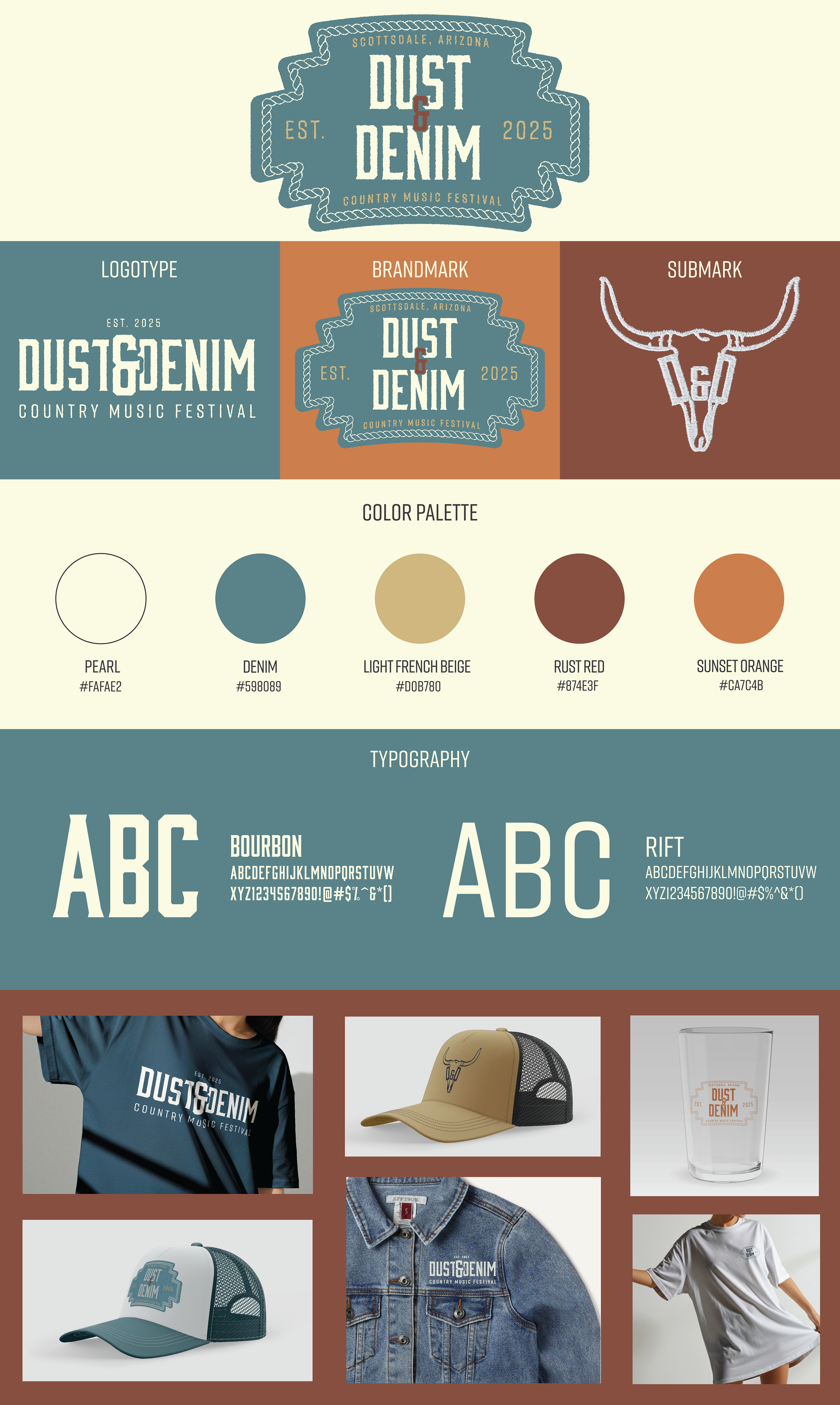 Dust and Denim, 2025, Branding Guide, 24 x 40.14 in