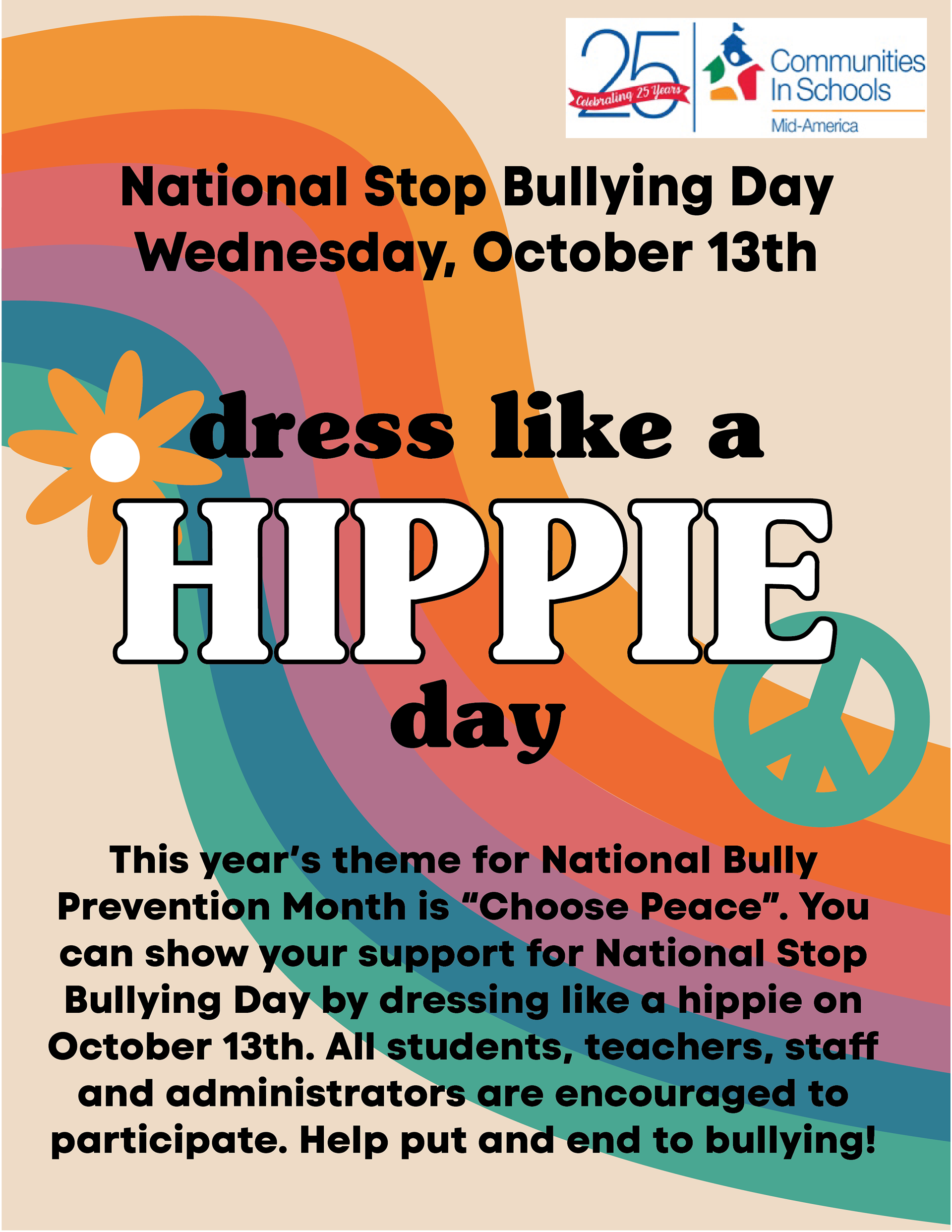 dress like a hippie day flyer #2