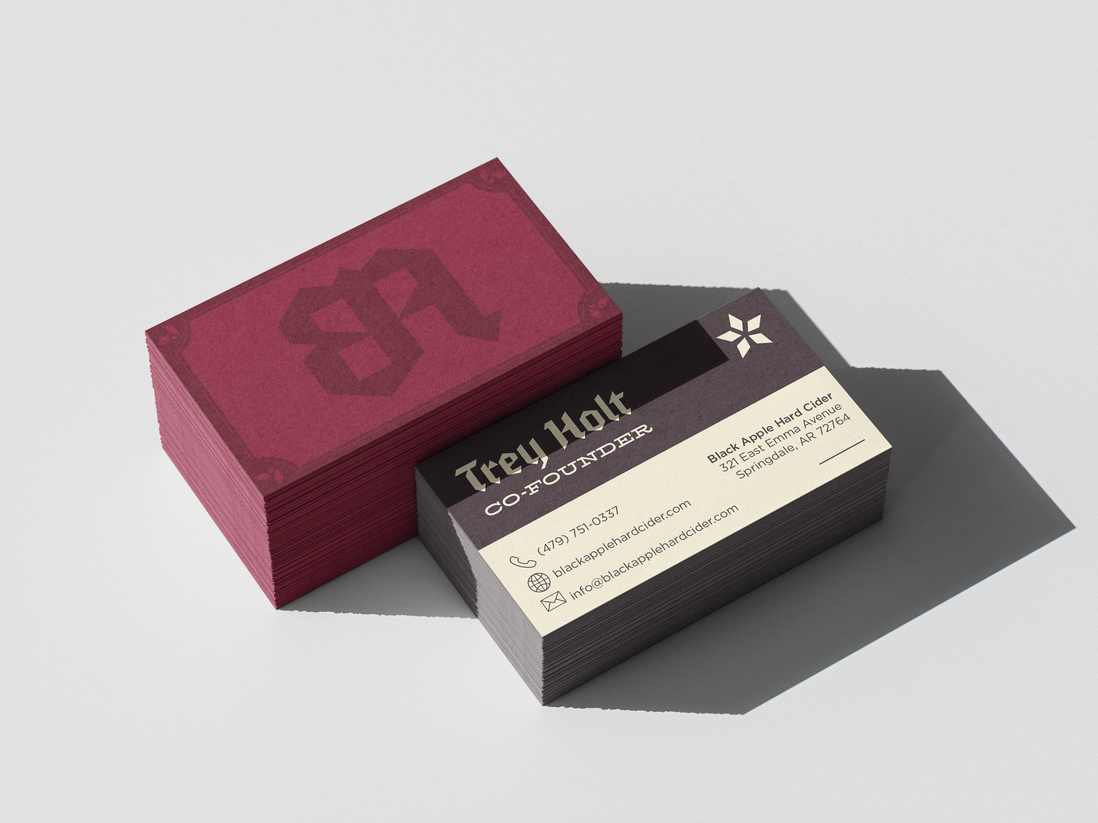 Black Apple Business Cards, 2025, 3.5 x 2.5 in.