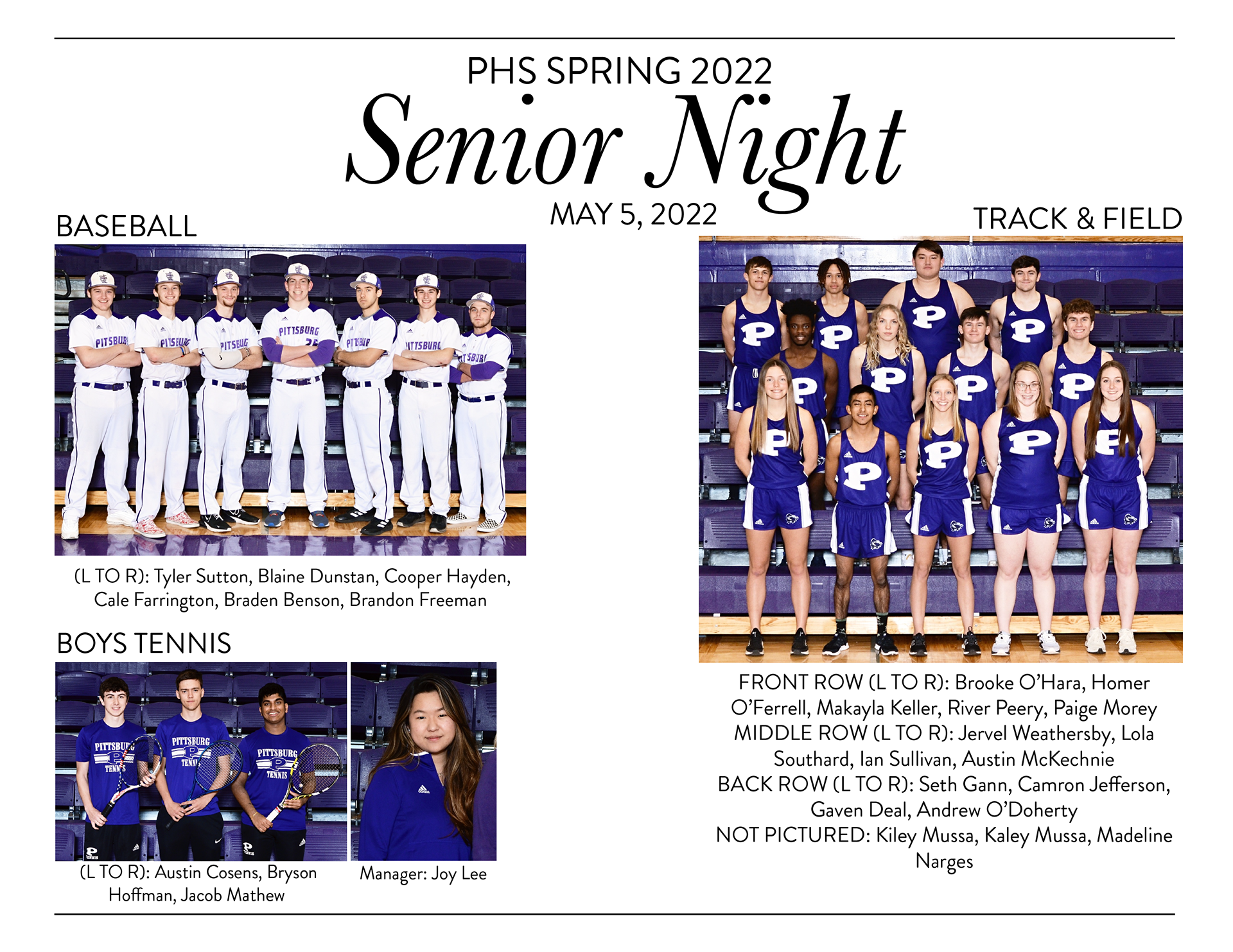pittsburg spring senior night flyer #1