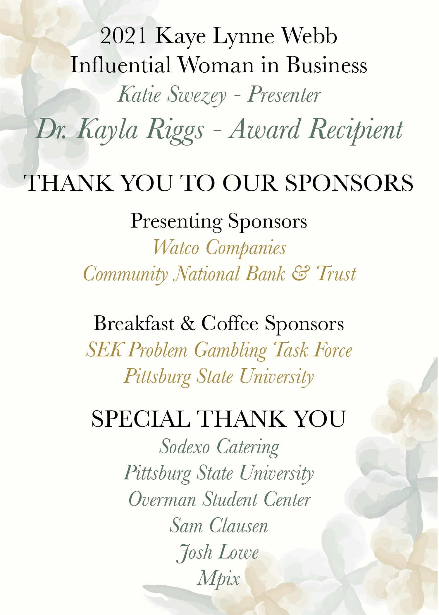 women in business breakfast program back