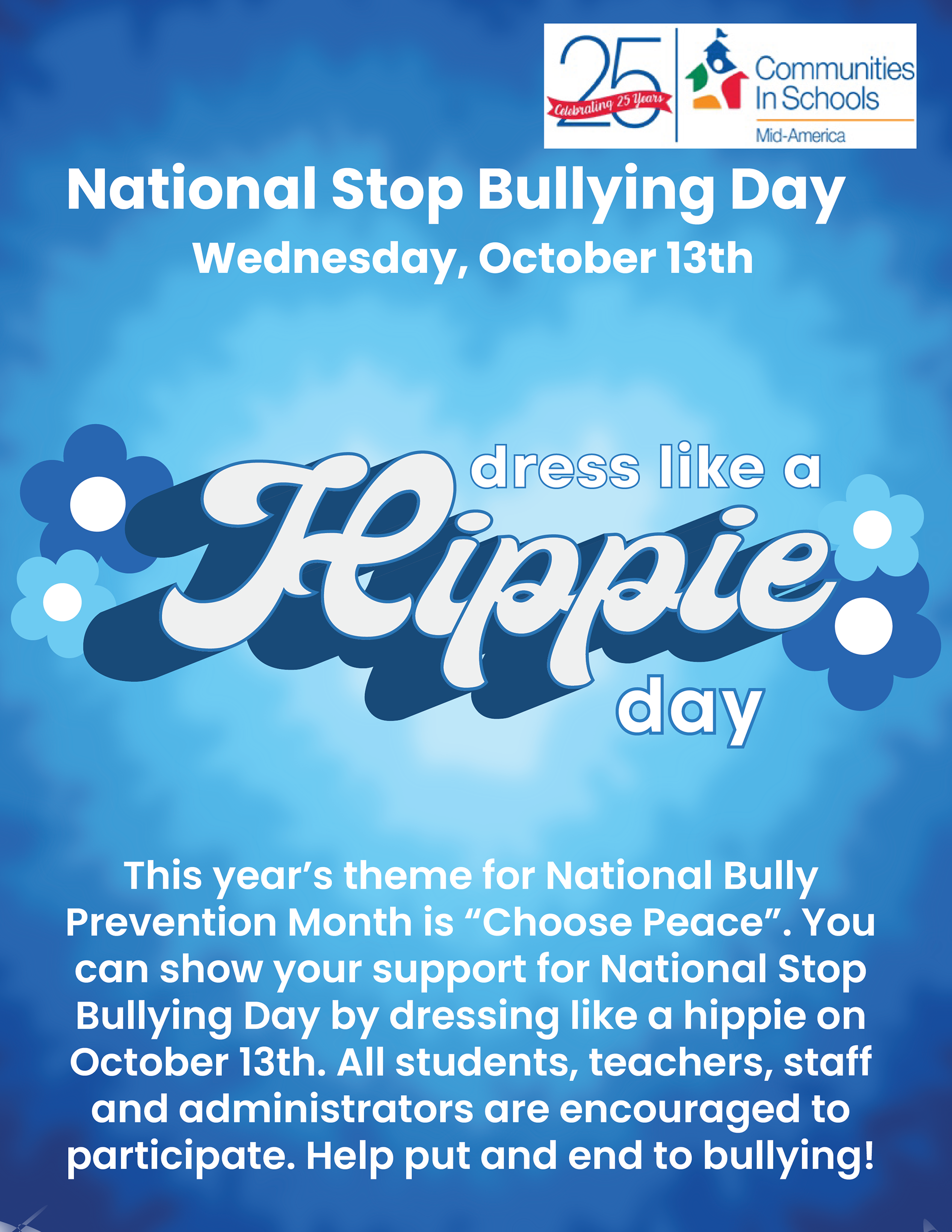 dress like a hippie day flyer #1