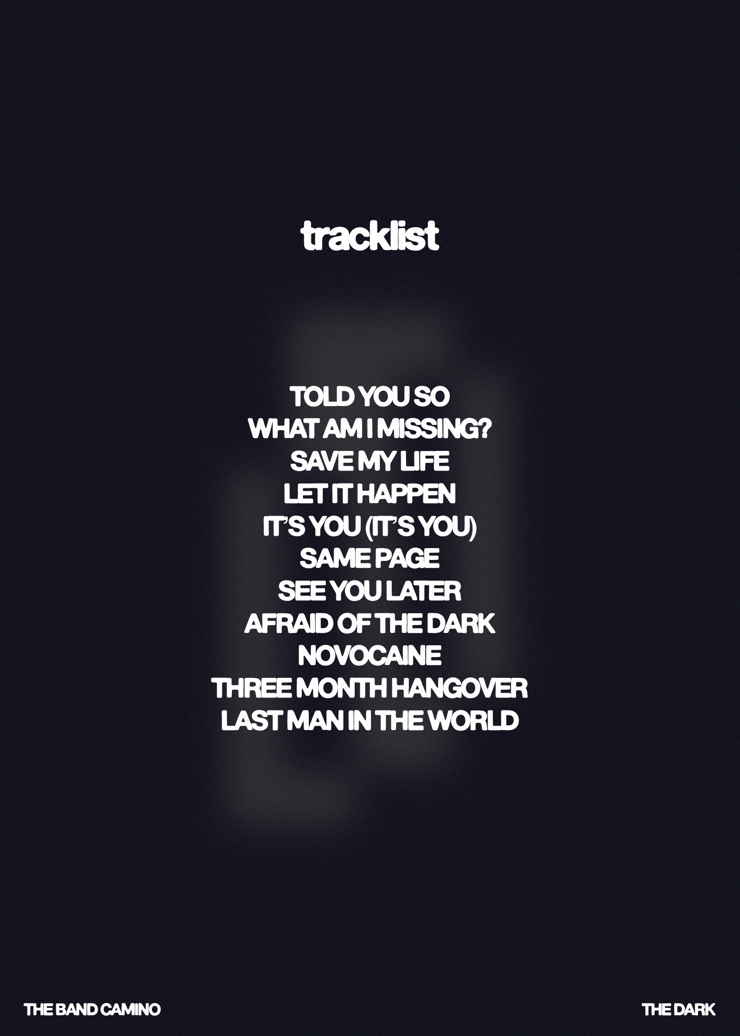 the band camino 'the dark' album - tracklist