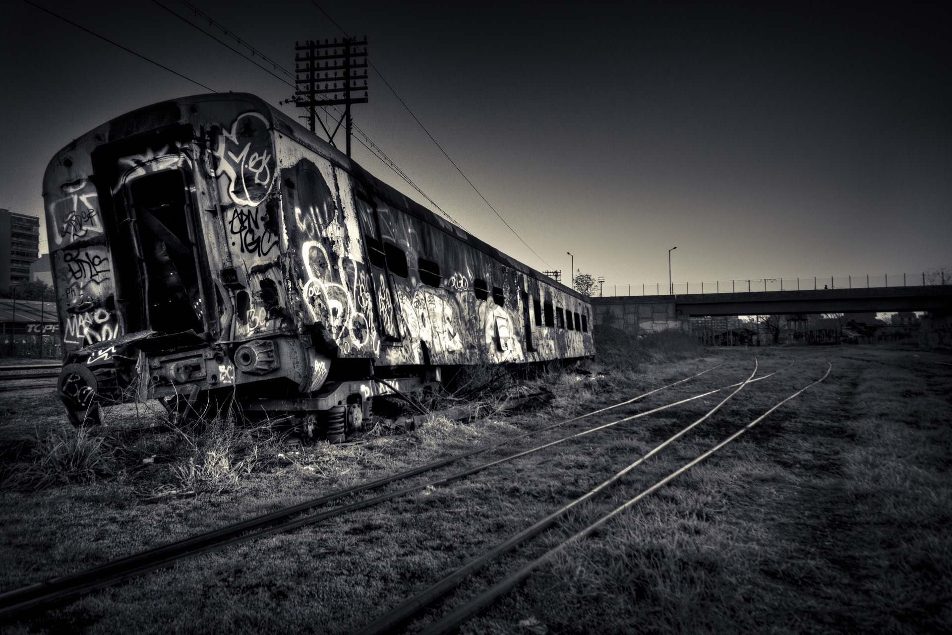 Trenes abandonados en Caballito (Buenos Aires)