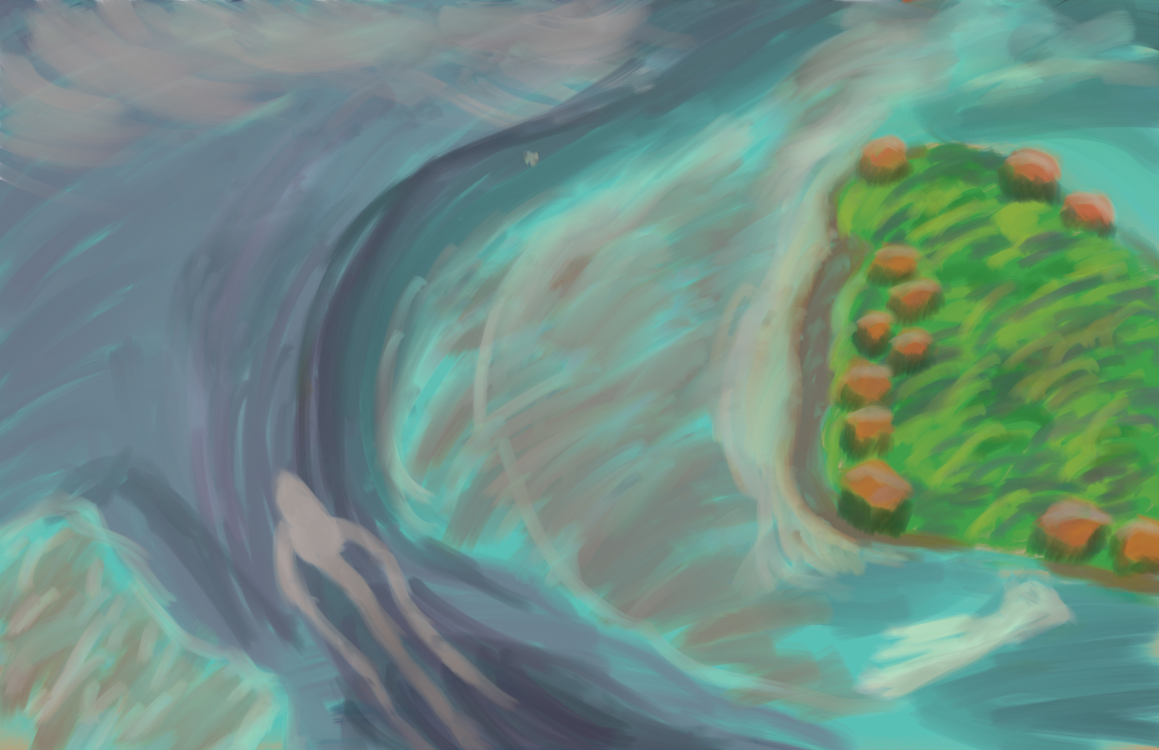 Island Flyover (Oil)