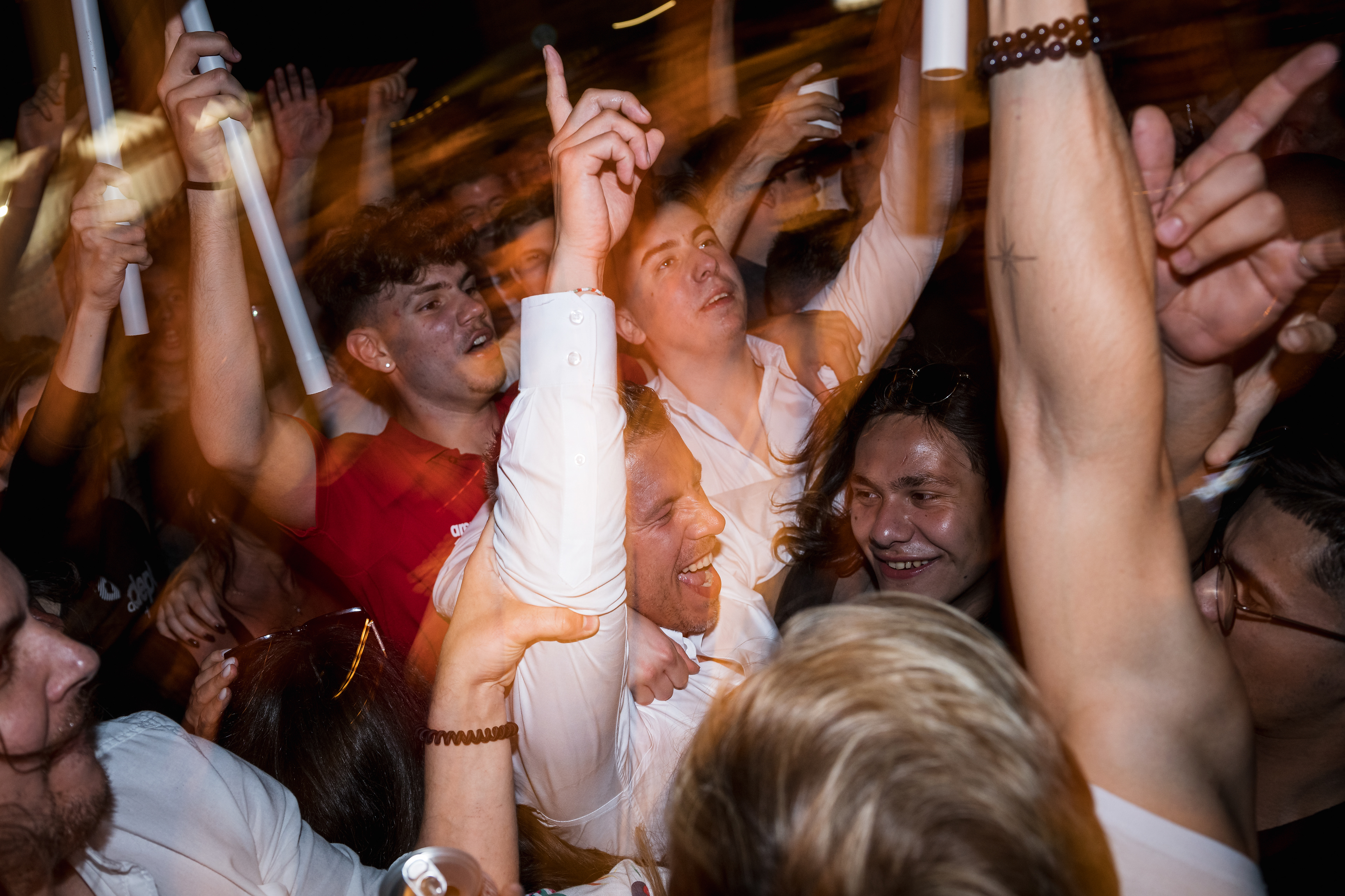 1.19 AM after the night of the EU parliamentary elections. He celebrated with his supporters till dawn.