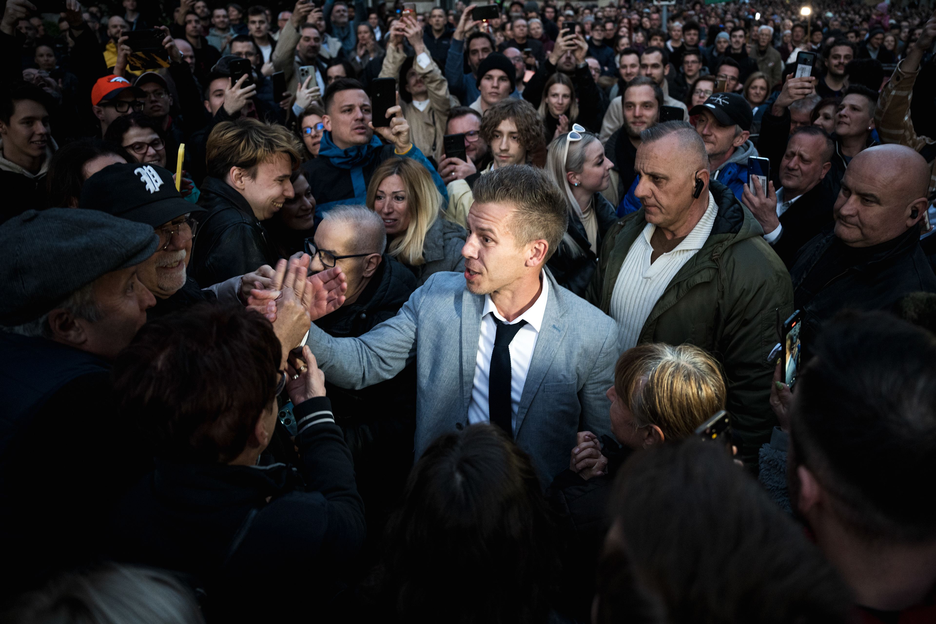Protest organized by Péter Magyar for the resignation of the government and the Chief Prosecutor, held in front of the Chief Prosecutor's Office and at Vértanúk Square on March 26, 2024.