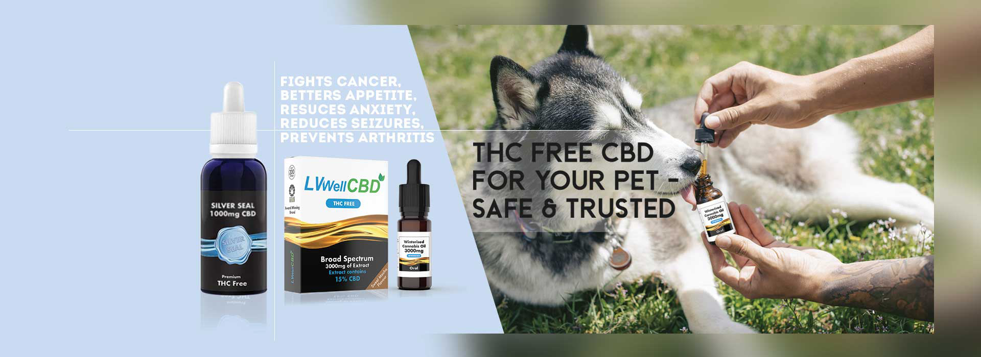 Banner promoting CBD for Pets.