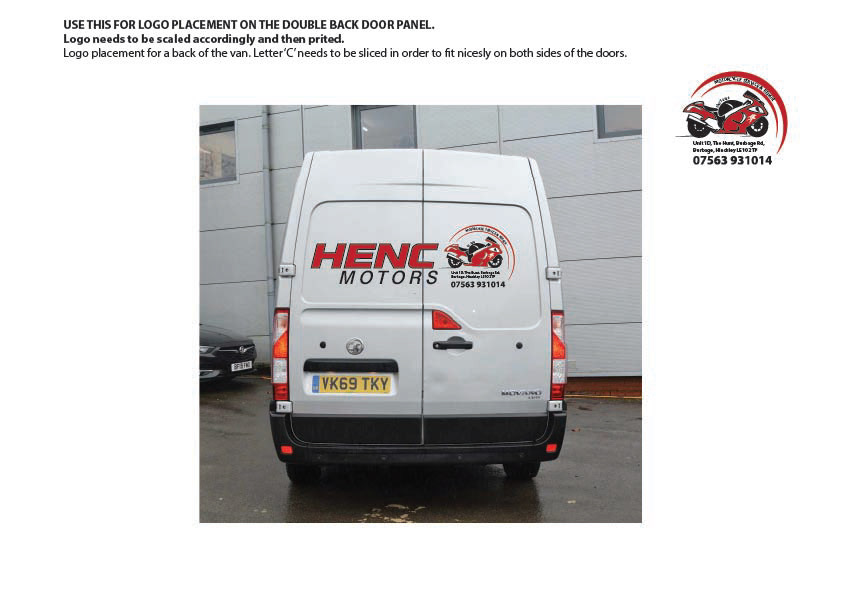 Back of the van logo placement