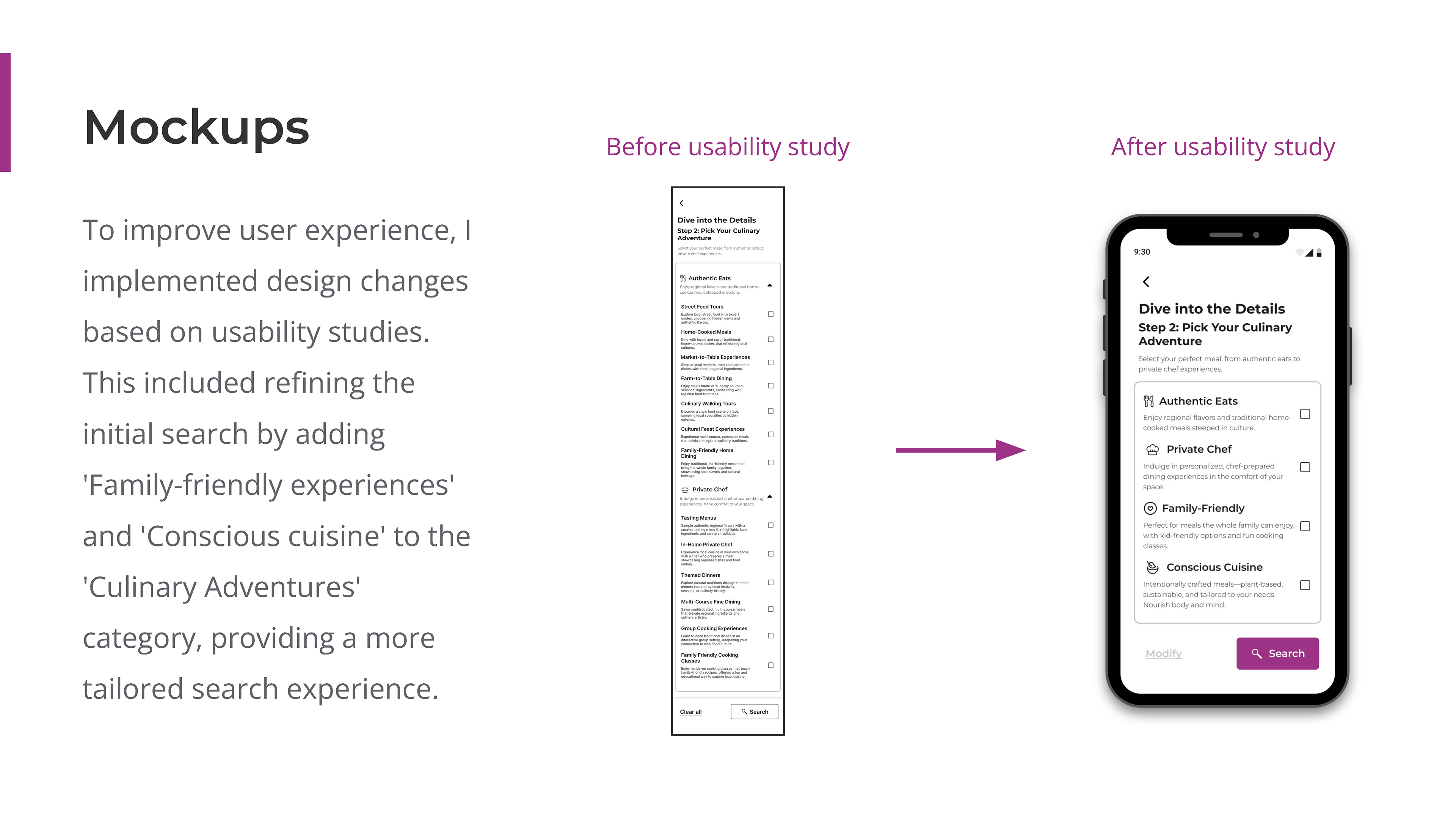 A visual representation of the enhanced search functionality on the KitchenSurfing platform